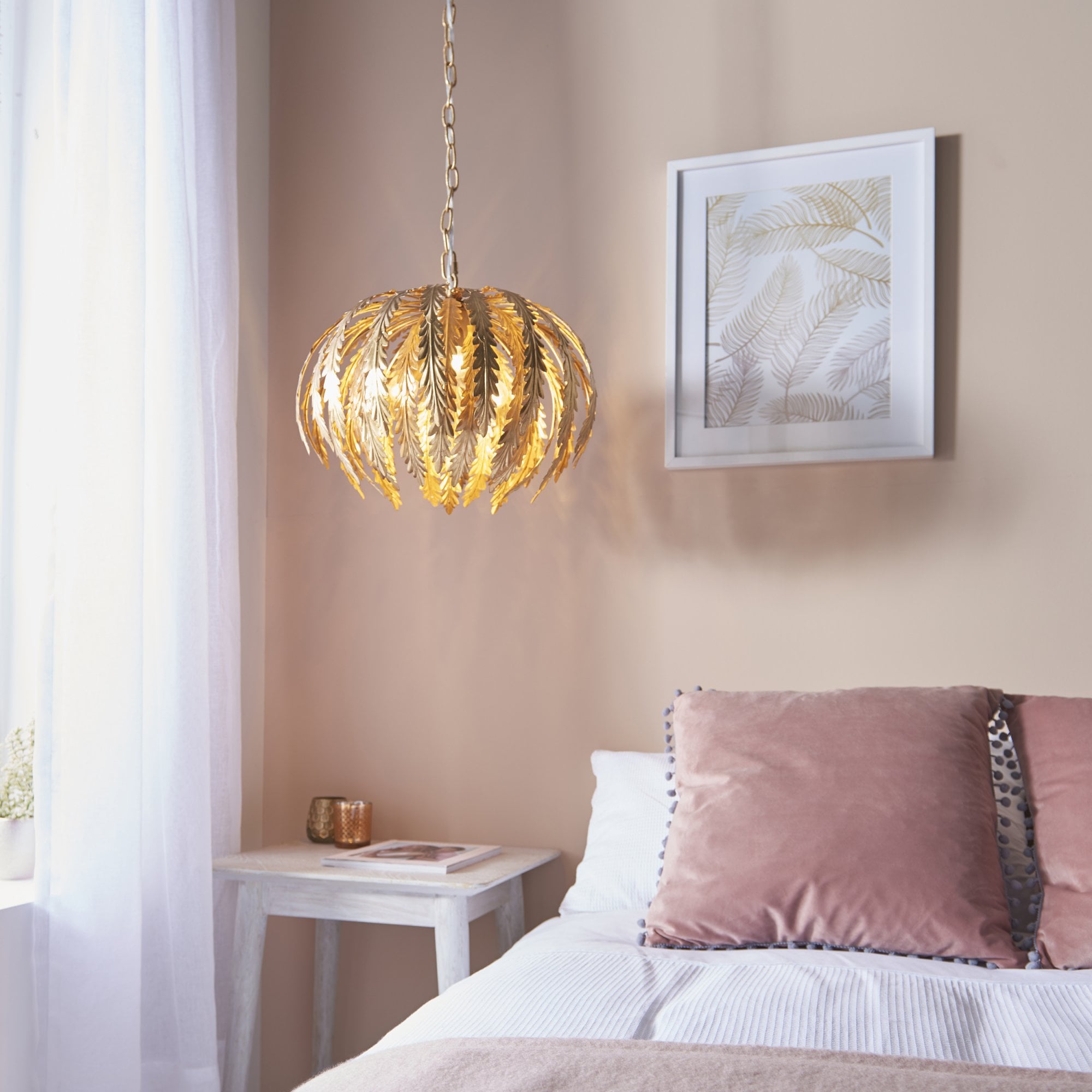 Endon Delphine 3 Light Pendant - Gold Effect Paint