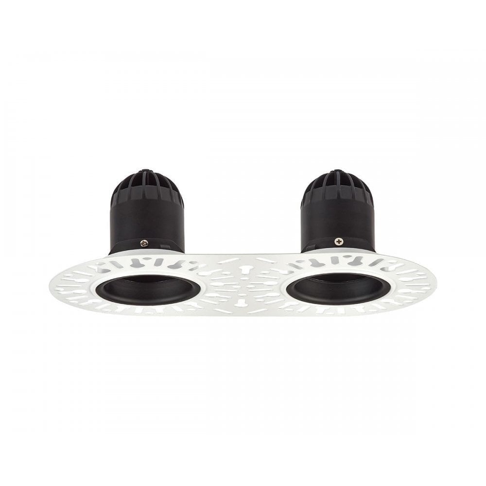 Collingwood 1901 Double Fixed Trimless Downlight - All Black (Fire-Rated)