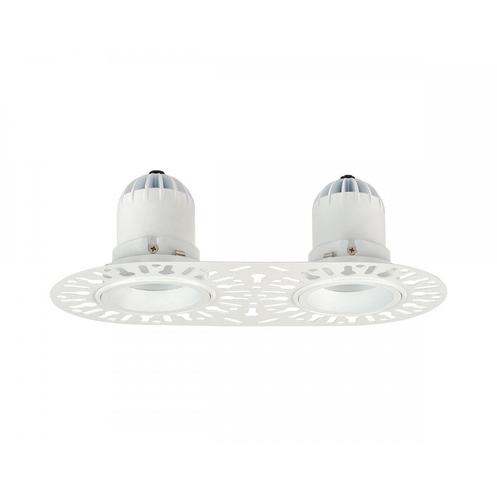 Collingwood 1901 Double Fixed Trimless Downlight - All White (Fire-Rated)