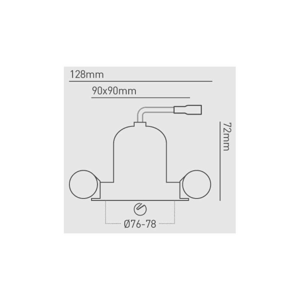 Collingwood 1901 Adjustable Square Downlight - White Housing/Black Baffle (Fire-Rated)