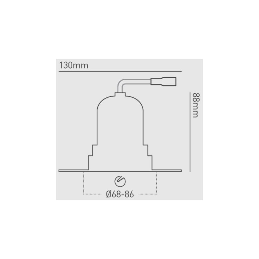 Collingwood 1901 Single Fixed Trimless Downlight - White Housing/Black Baffle (Fire-Rated)