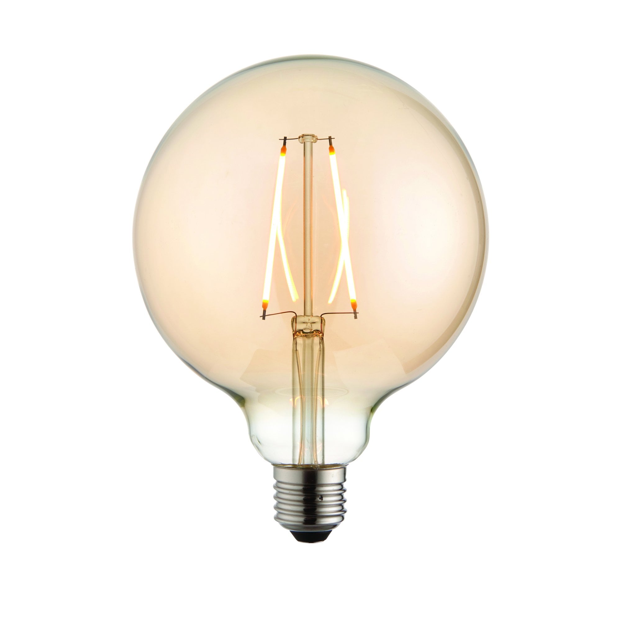 Endon E27 LED 2W 125mm Globe Bulb - 2000K - Non-Dimmable - Amber Glass