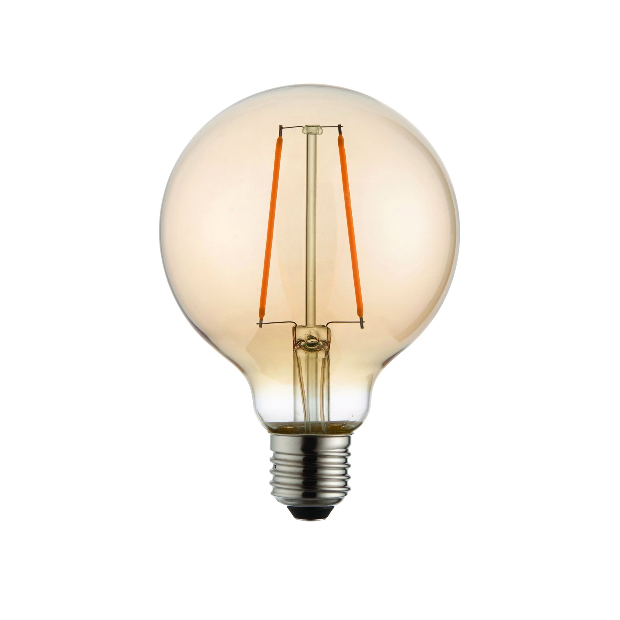 Endon E27 LED 2W 95mm Globe Bulb - 2000K - Non-Dimmable - Amber Glass