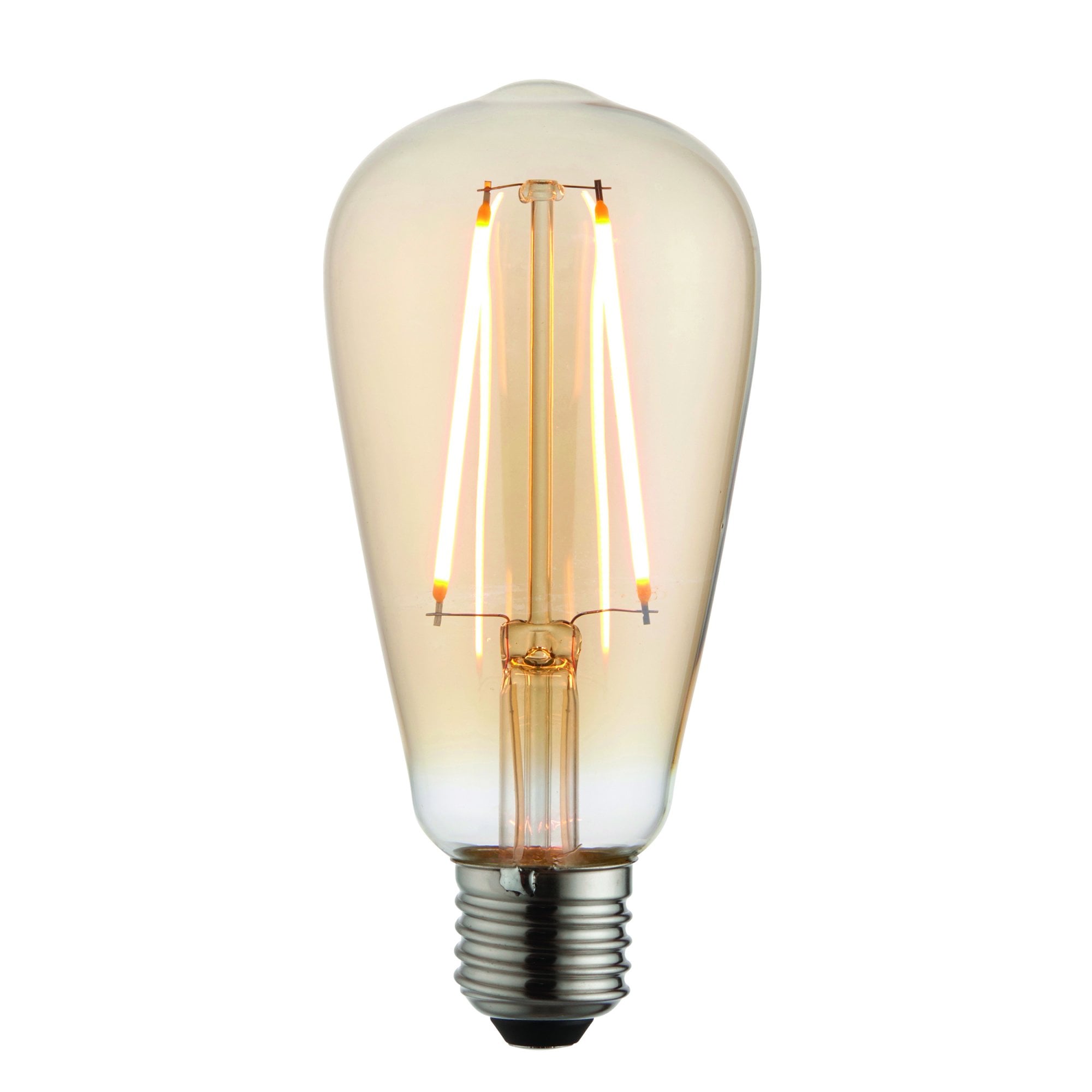 Endon E27 LED 2W Pear Shaped Bulb - 2000K - Non-Dimmable - Amber Glass