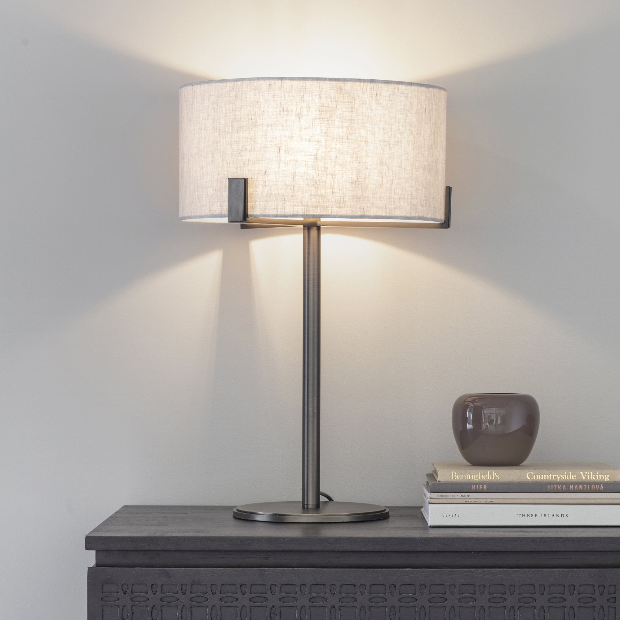 Endon Hayfield Table Lamp - Neutral Linen