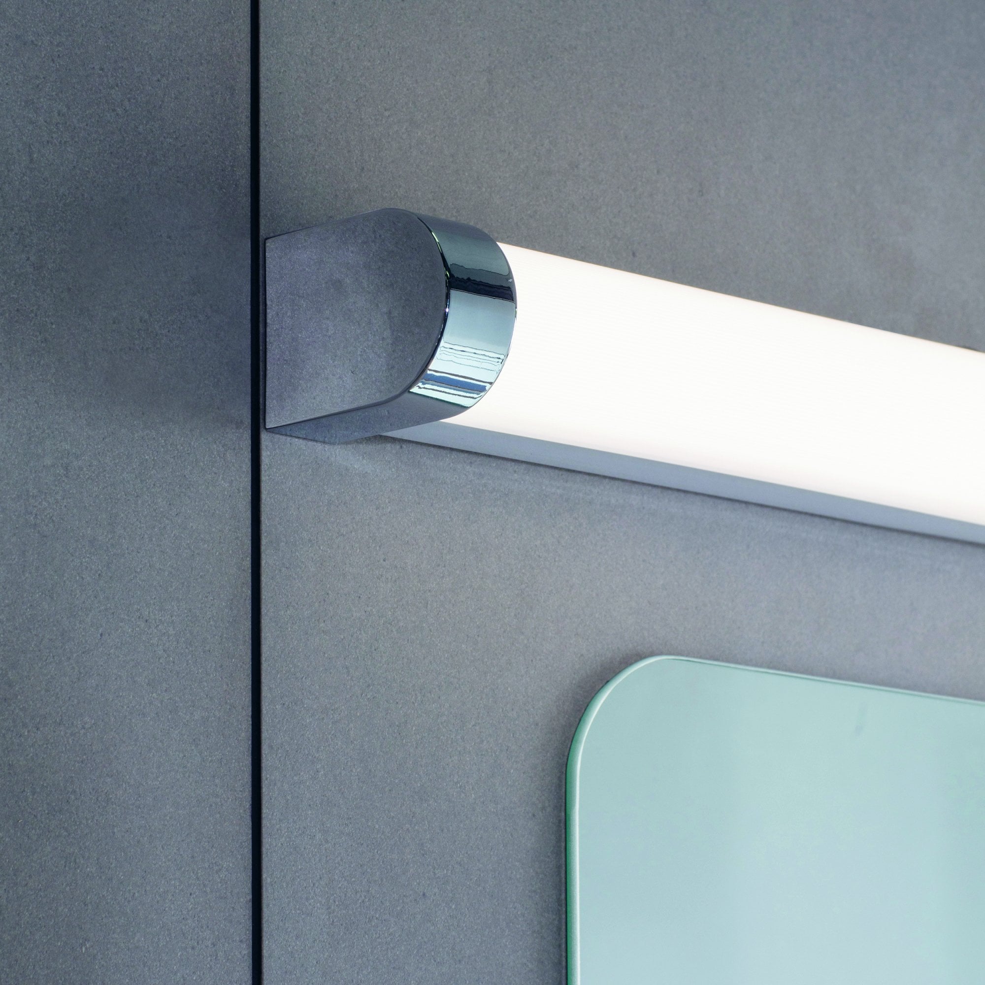 Endon Moda Single Light Wall Light - White Ribbed & Chrome Effect Plastic