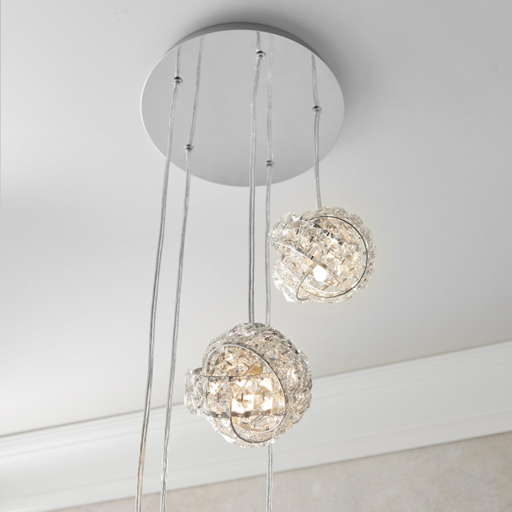 Endon Talia 5 Light Pendant - Chrome Plate & Clear Crystal