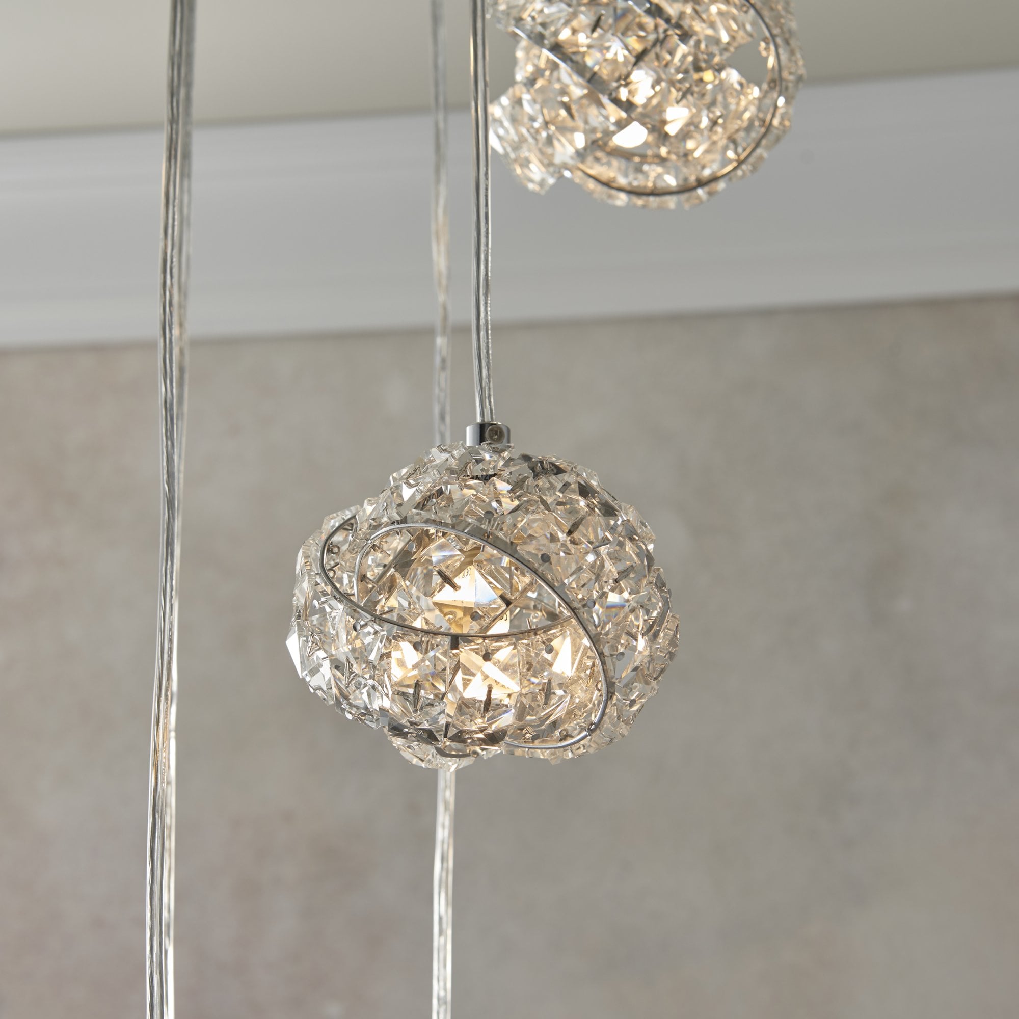 Endon Talia 5 Light Pendant - Chrome Plate & Clear Crystal