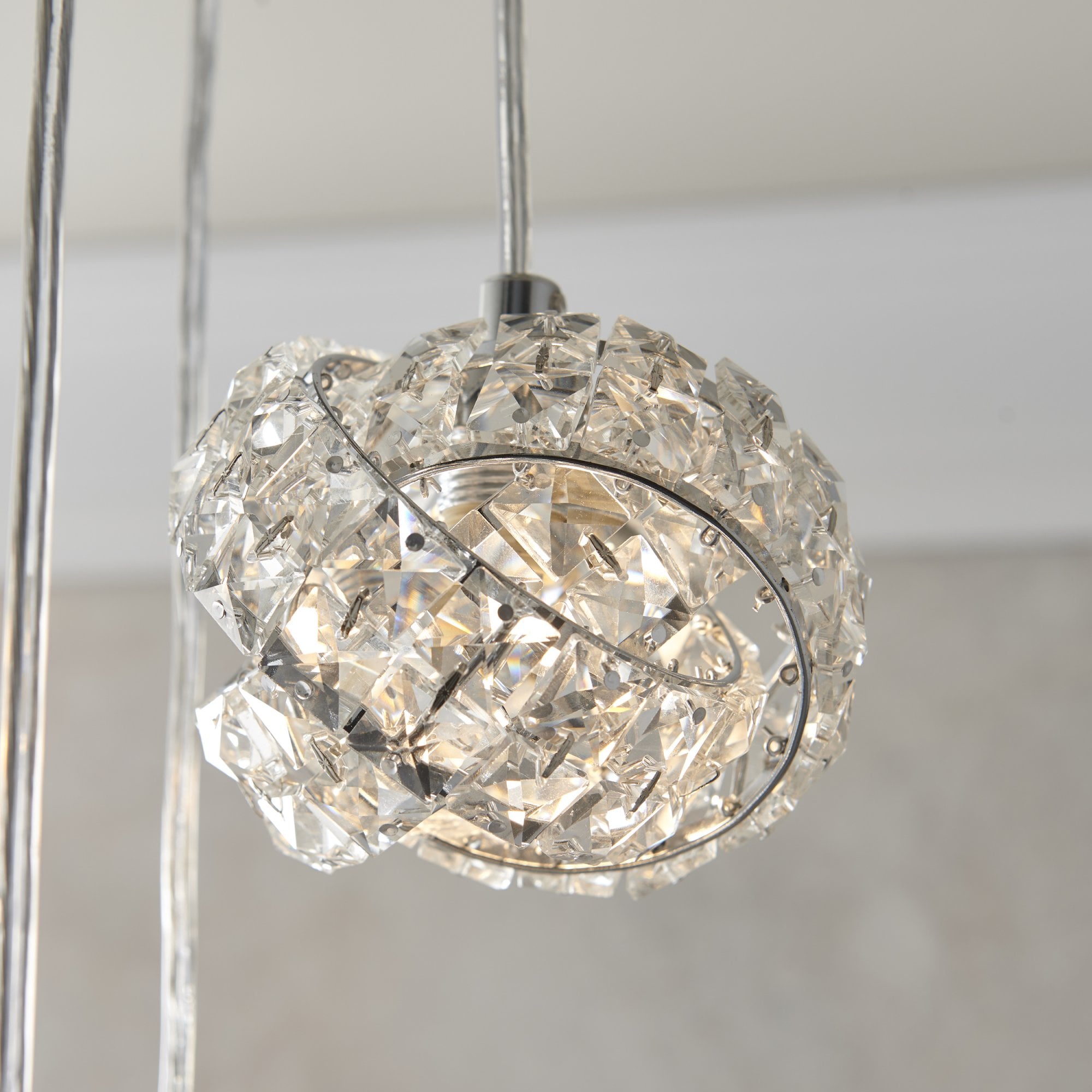Endon Talia 5 Light Pendant - Chrome Plate & Clear Crystal
