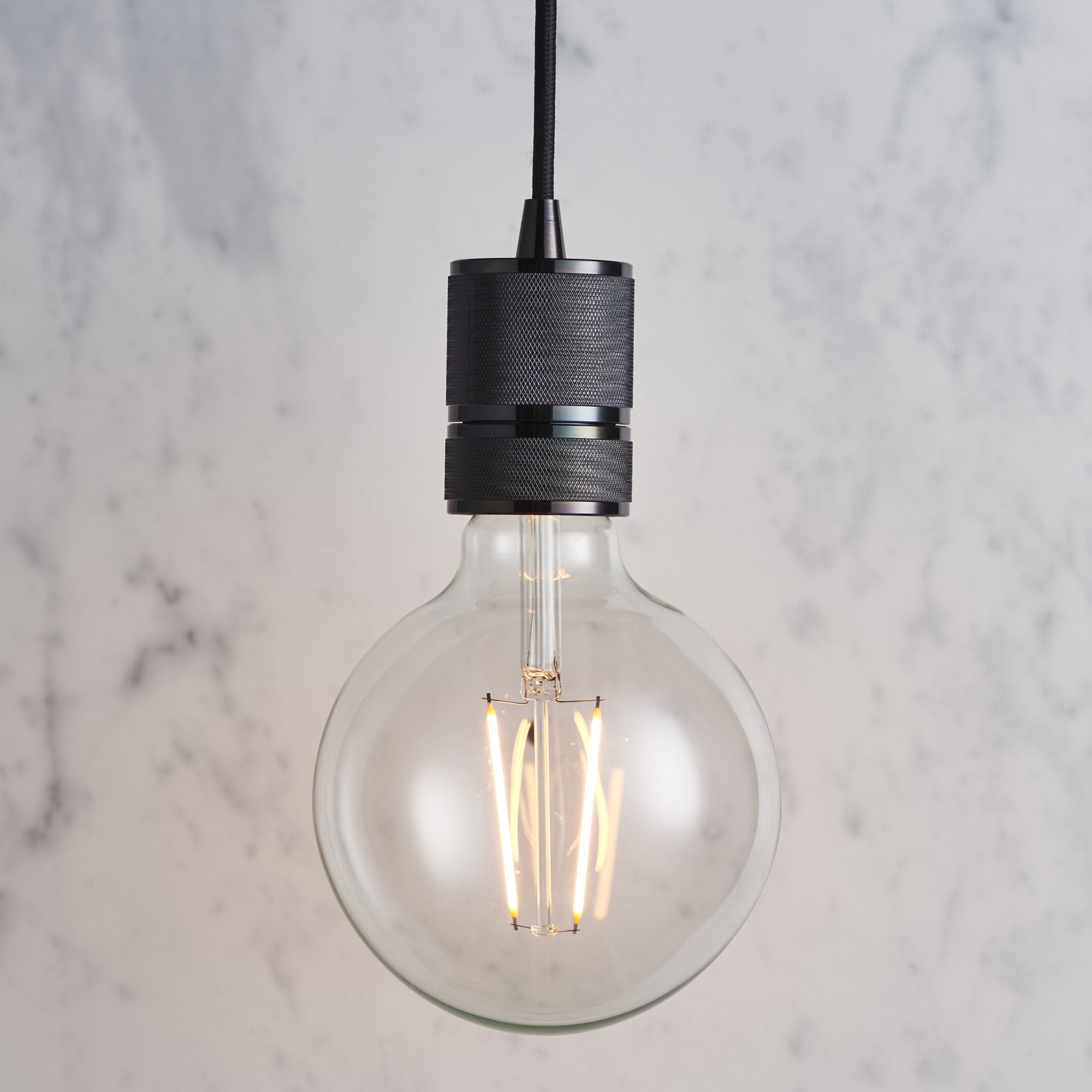 Endon Urban Single Light Pendant - Black Chrome Plate