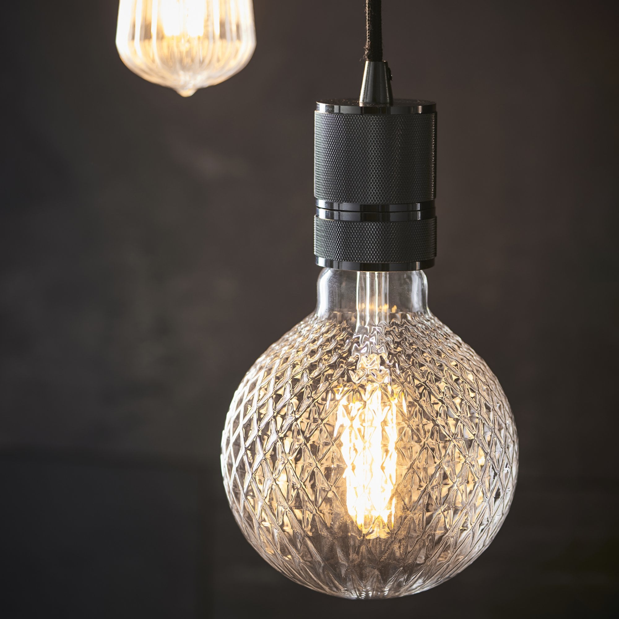 Endon Urban Single Light Pendant - Black Chrome Plate