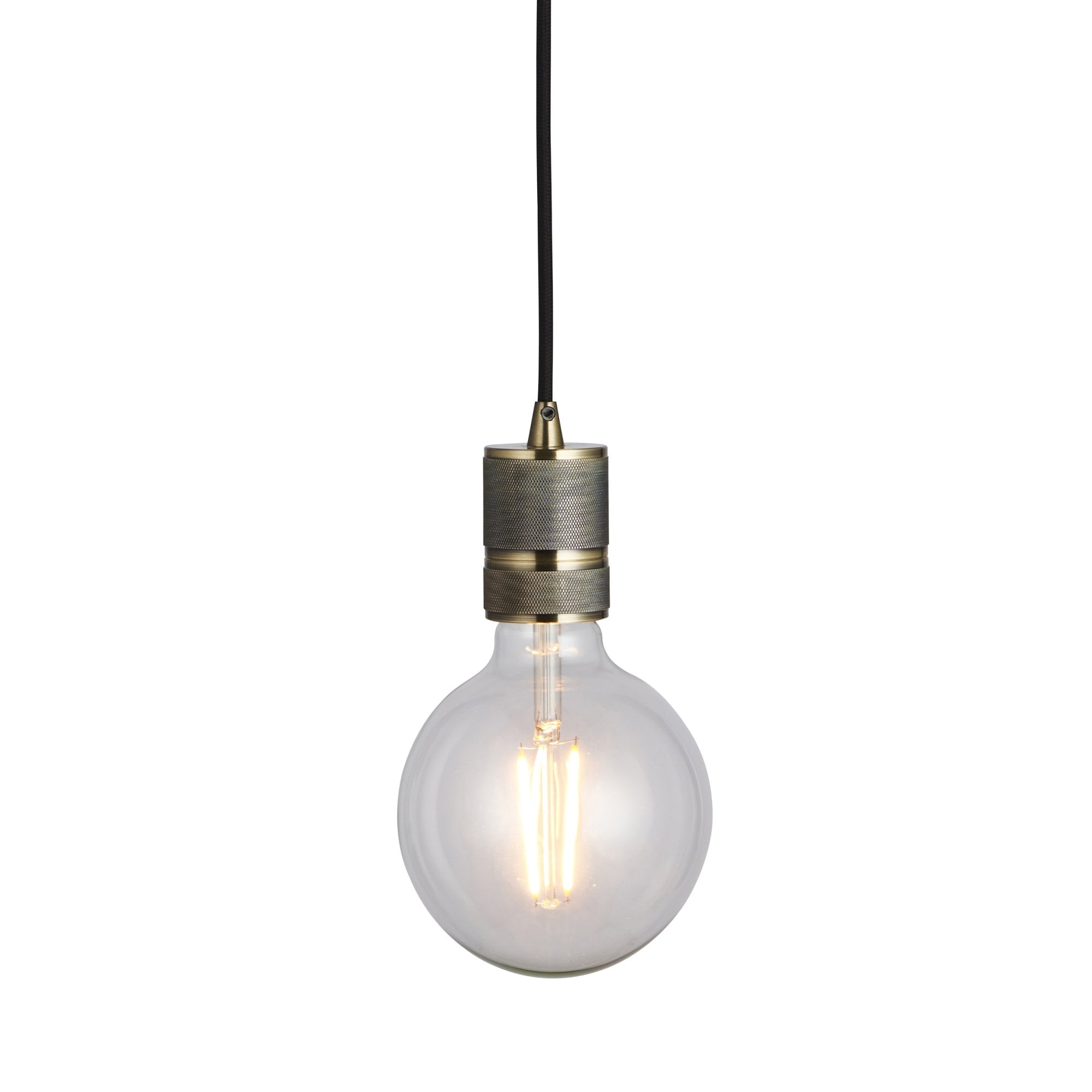 Endon Urban Single Light Pendant - Antique Brass Plate