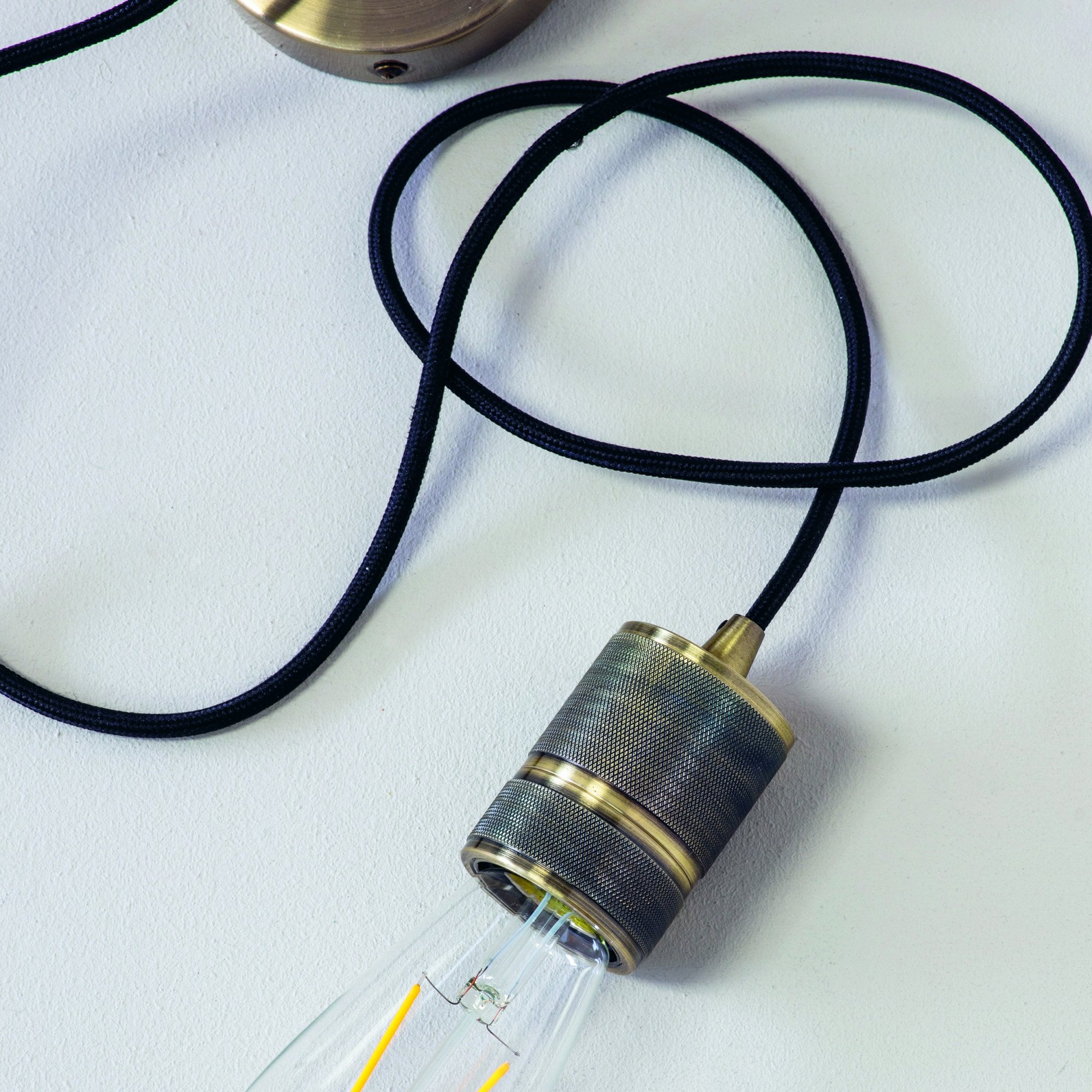 Endon Urban Single Light Pendant - Antique Brass Plate