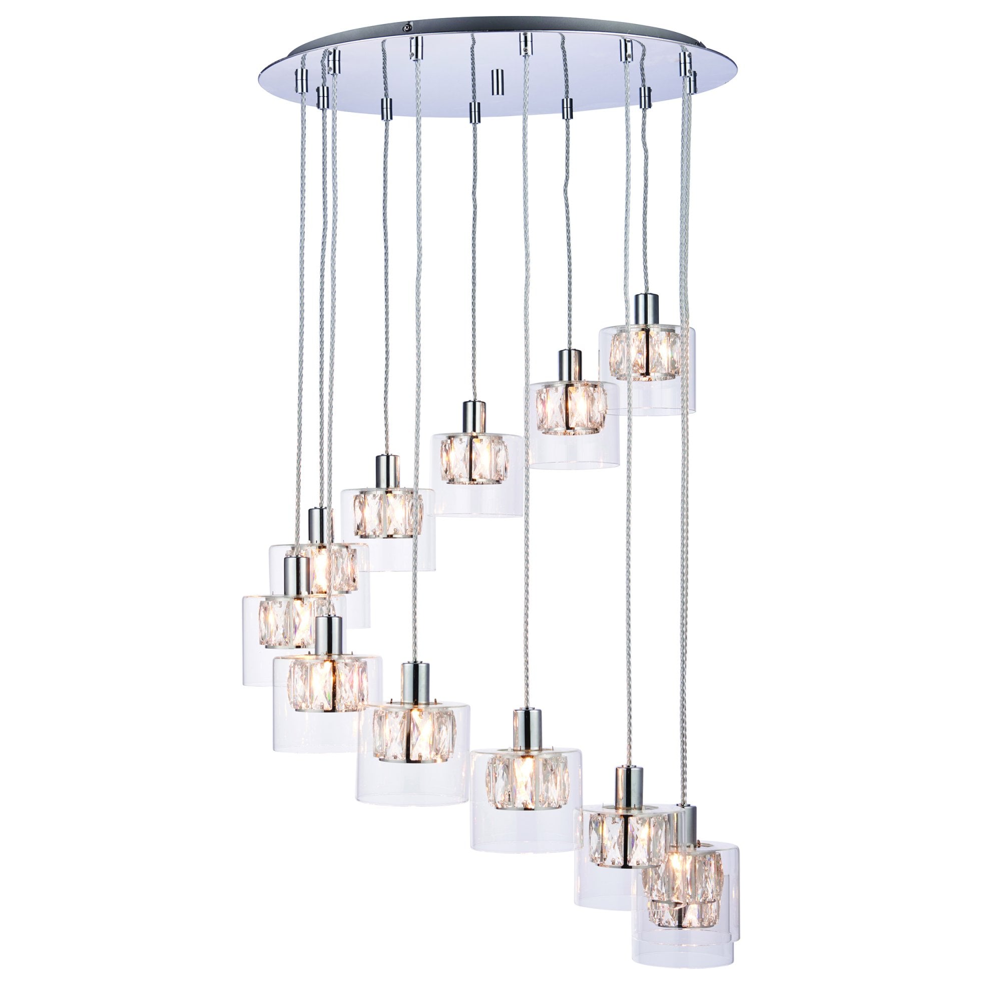Endon Verina 12 Light Pendant - Chrome Plate & Clear Glass