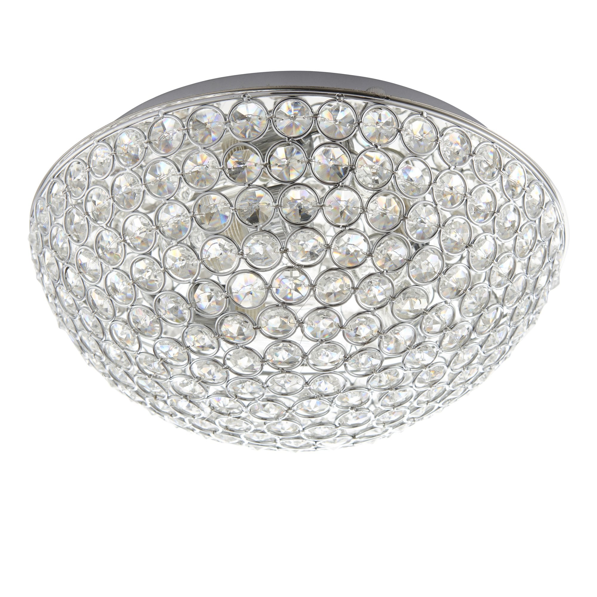Endon Chryla 3 Light Flush Fitting - Chrome Plate & Clear Crystal