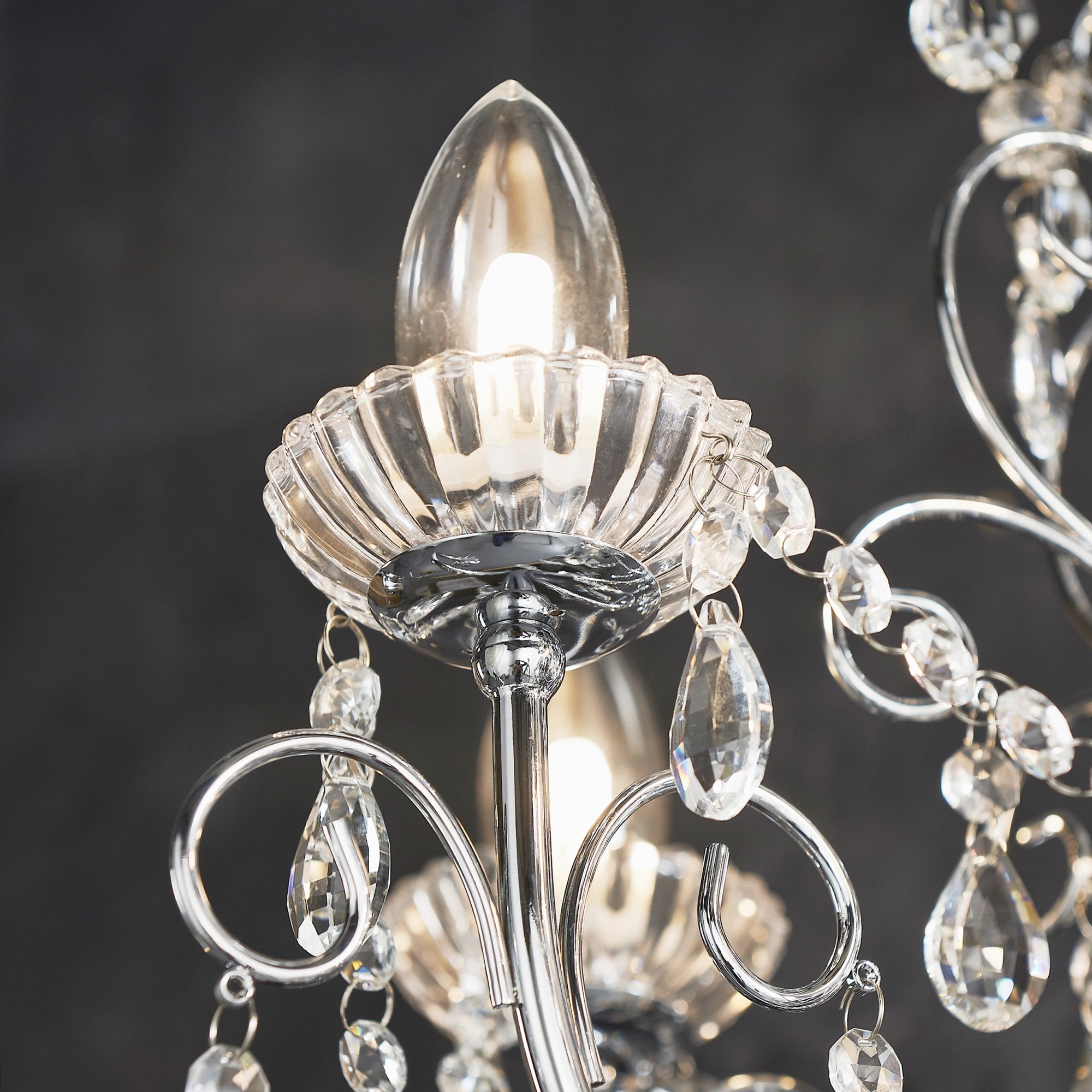 Endon Tabitha 5 Light Pendant - Chrome Plate & Clear Crystal