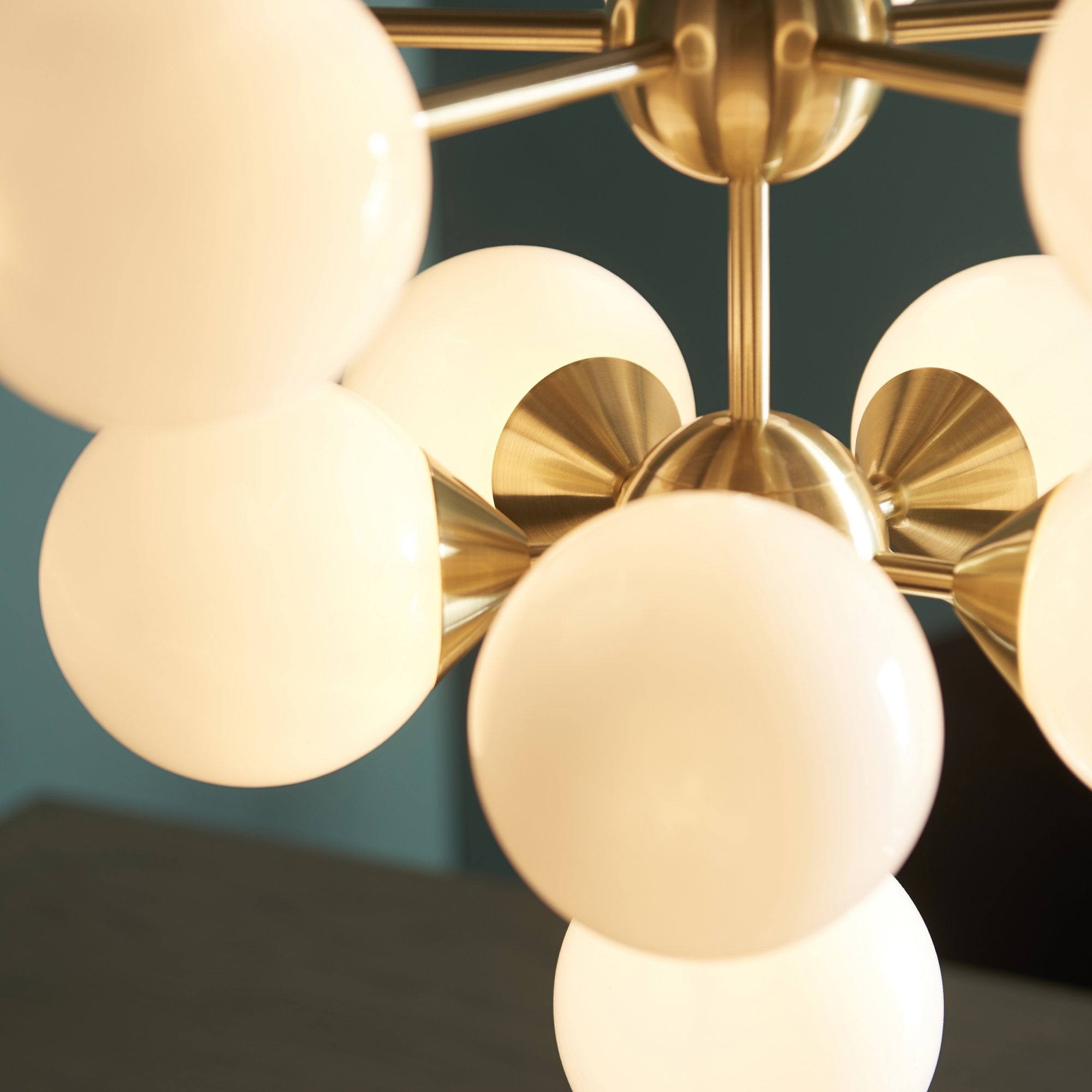 Endon Oscar 11 Light Pendant - Brushed Brass