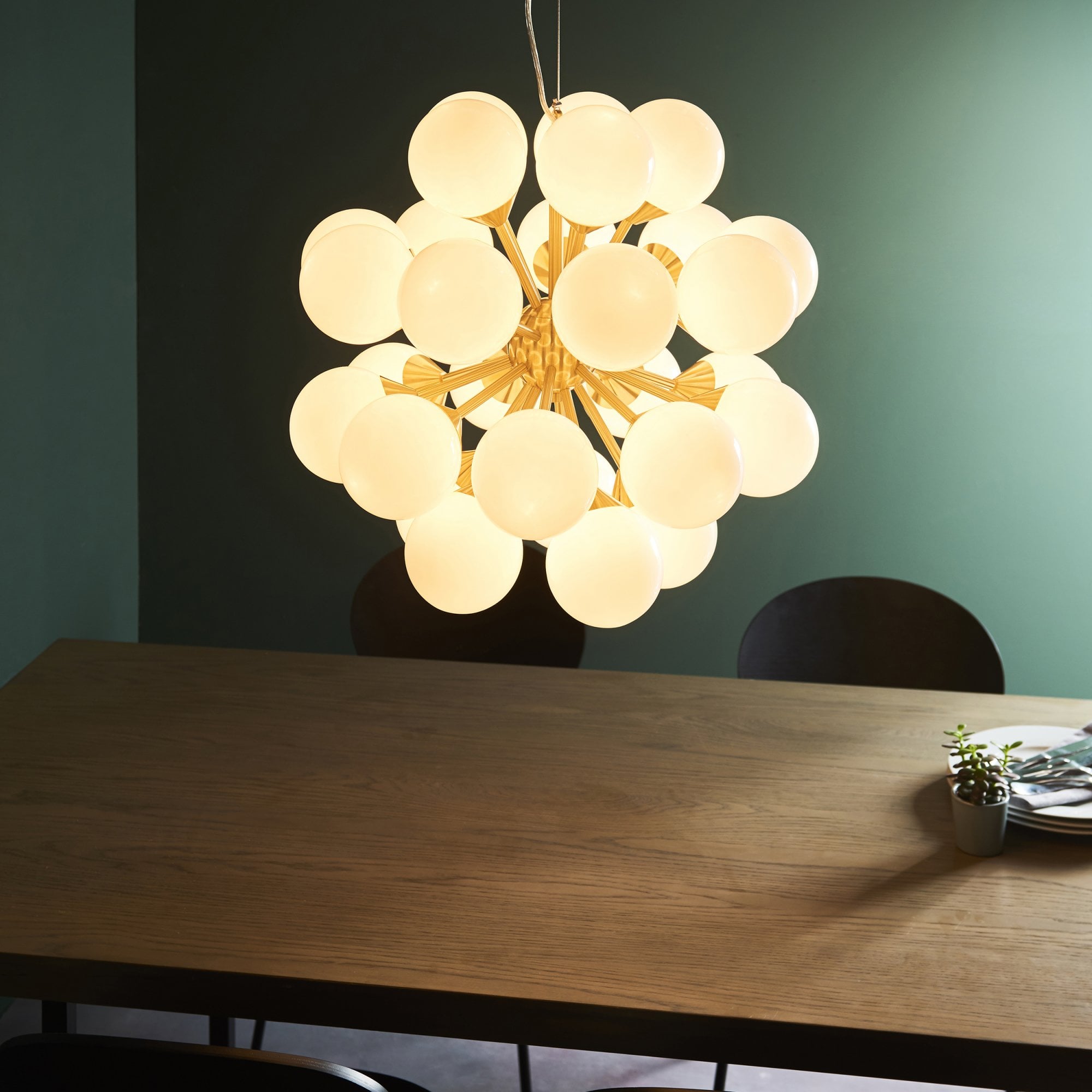 Endon Oscar 28 Light Pendant - Brushed Brass