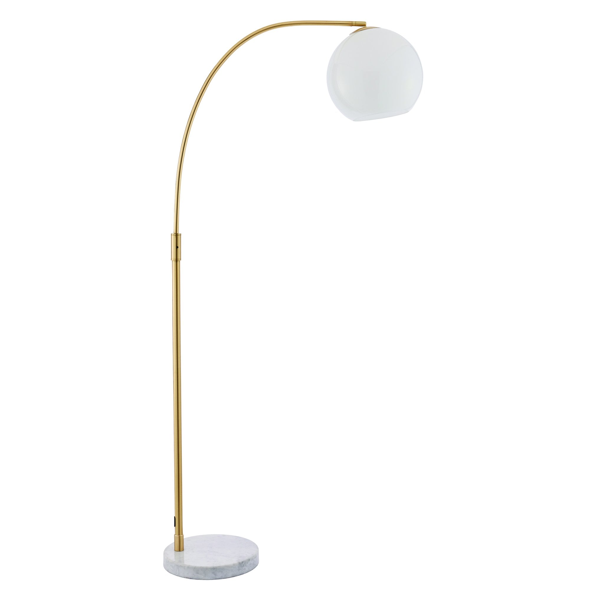 Endon Otto Floor Lamp - White/Grey & Silver Marble Base