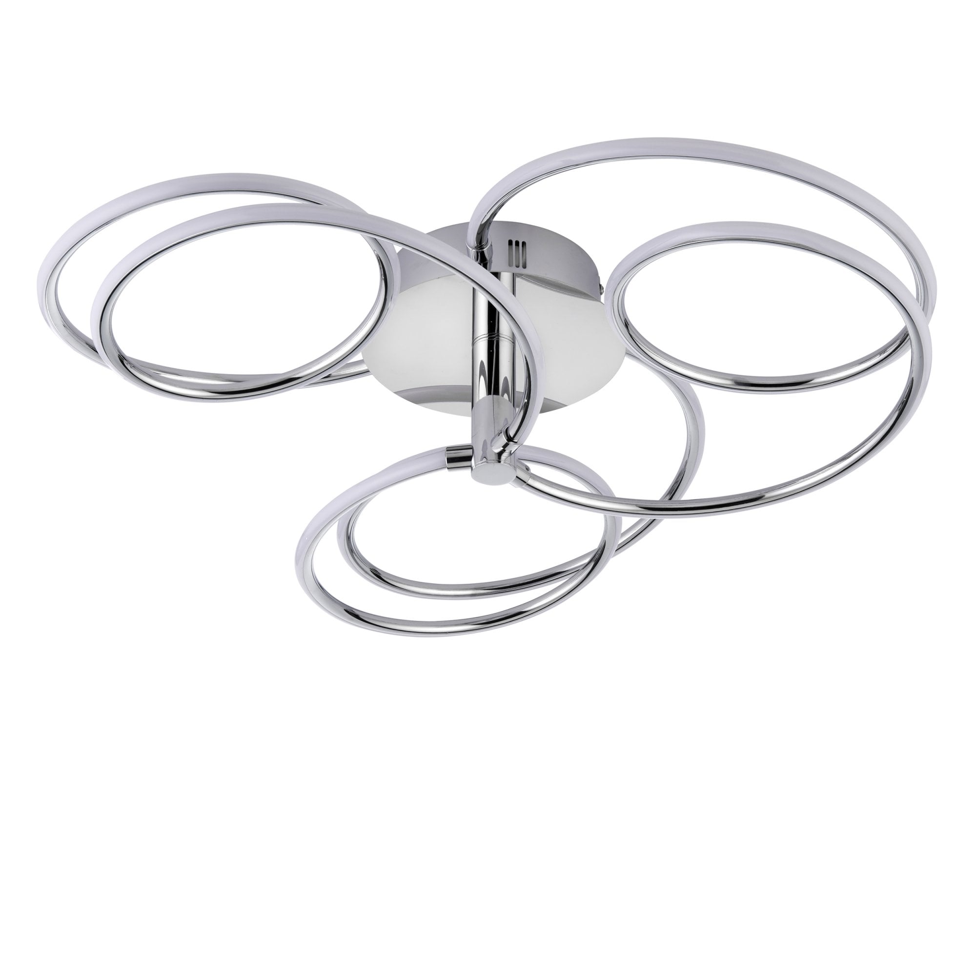 Endon Eterne 3 Light Semi Flush Fitting - Chrome Plate & White Silicone