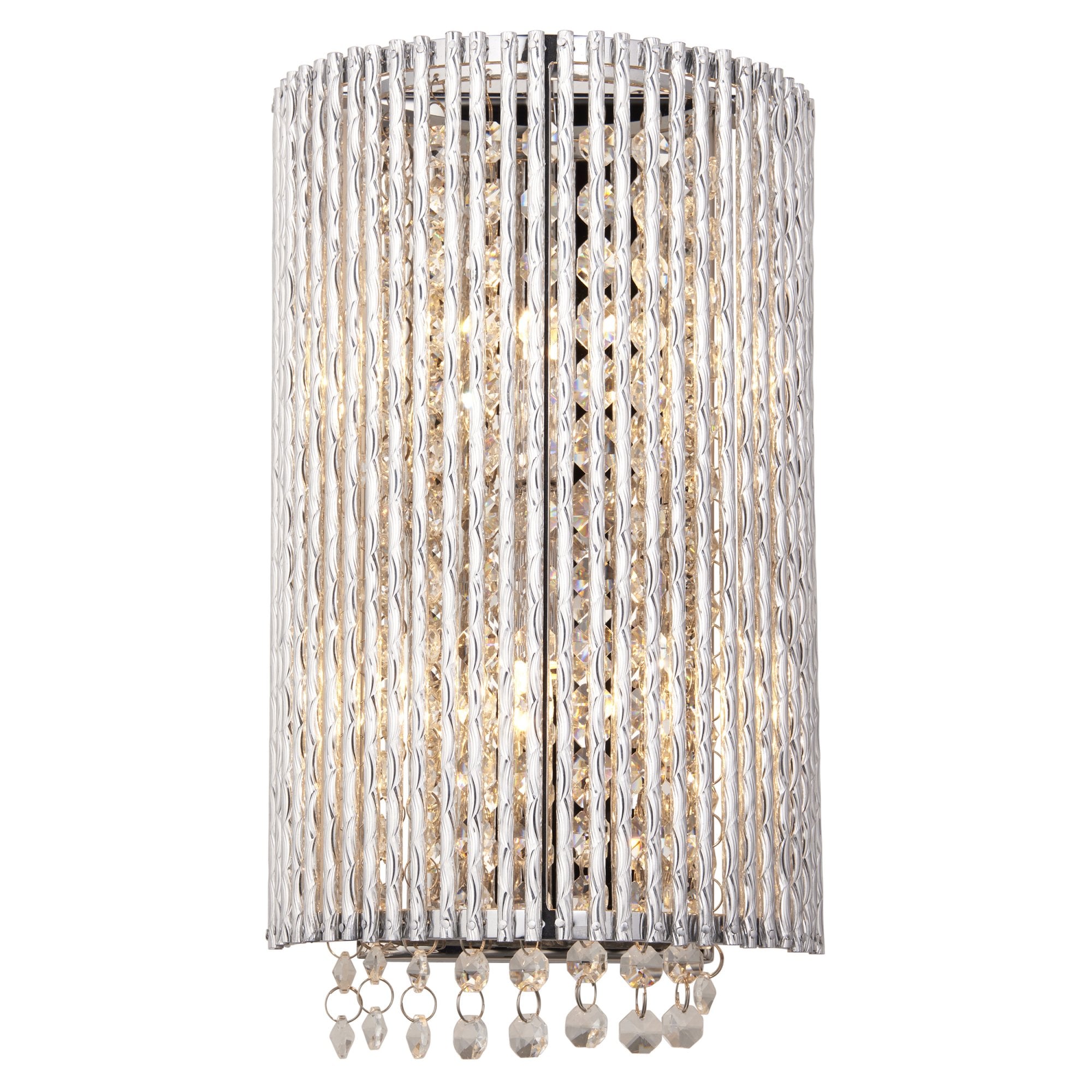 Endon Galina 2 Light Wall Light - Chrome Plate & Clear Crystal
