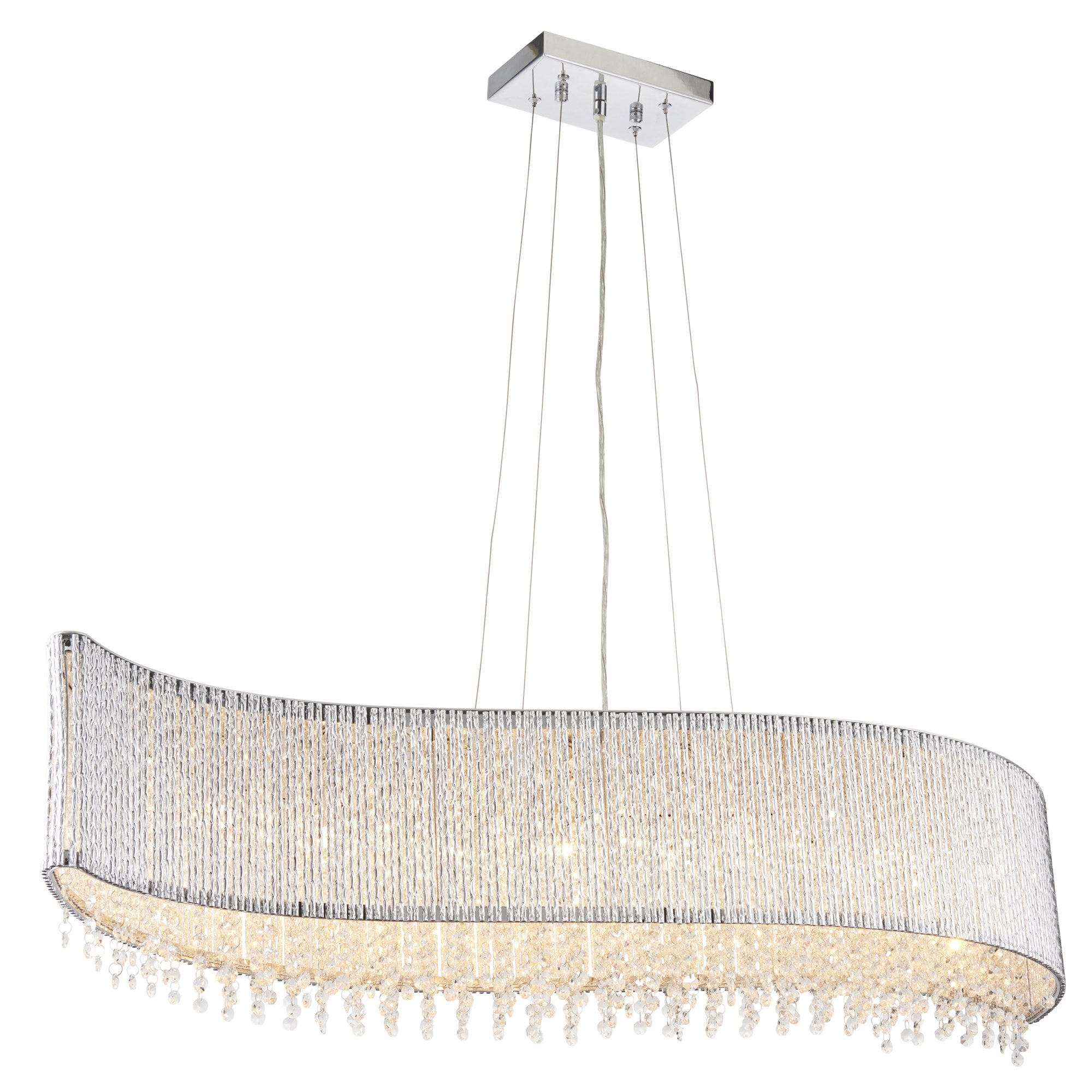 Endon Galina Linear 8 Light Pendant - Chrome Plate & Clear Crystal