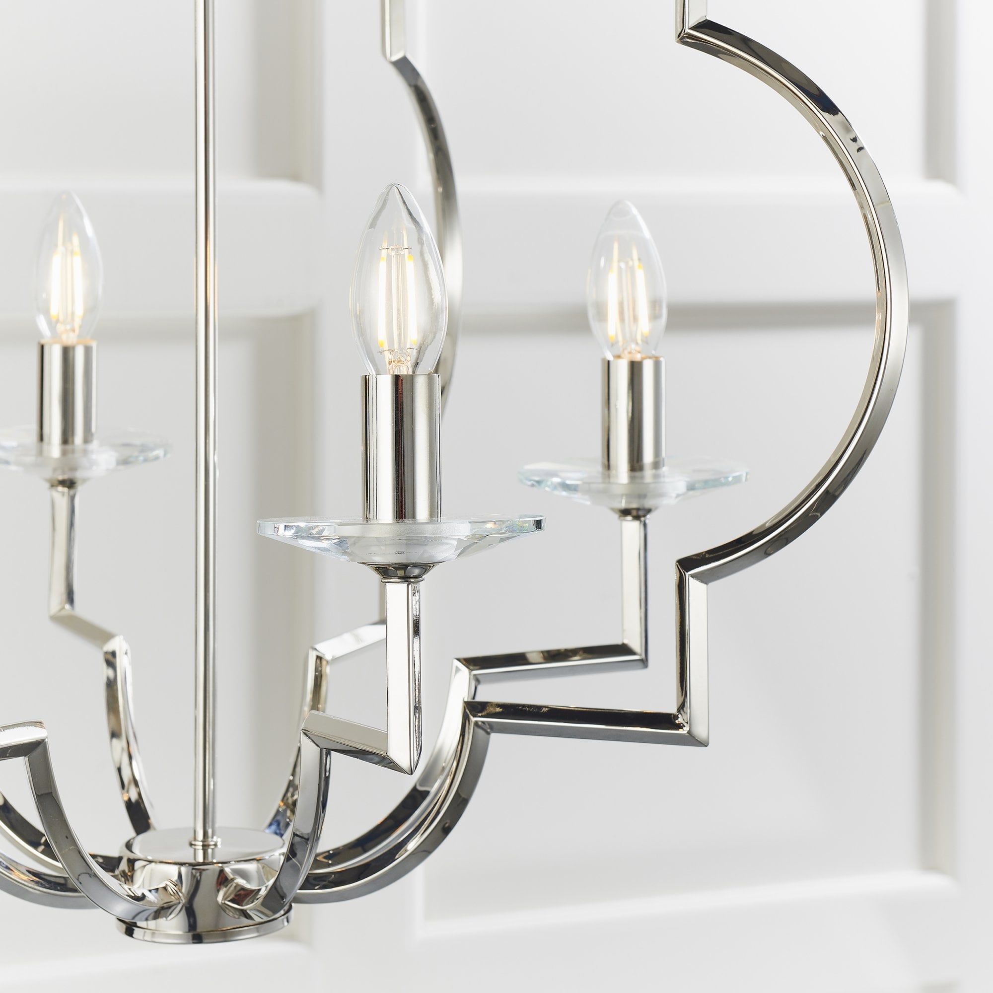 Endon Garland 4 Light Pendant - Polished Nickel Plate & Clear Crystal