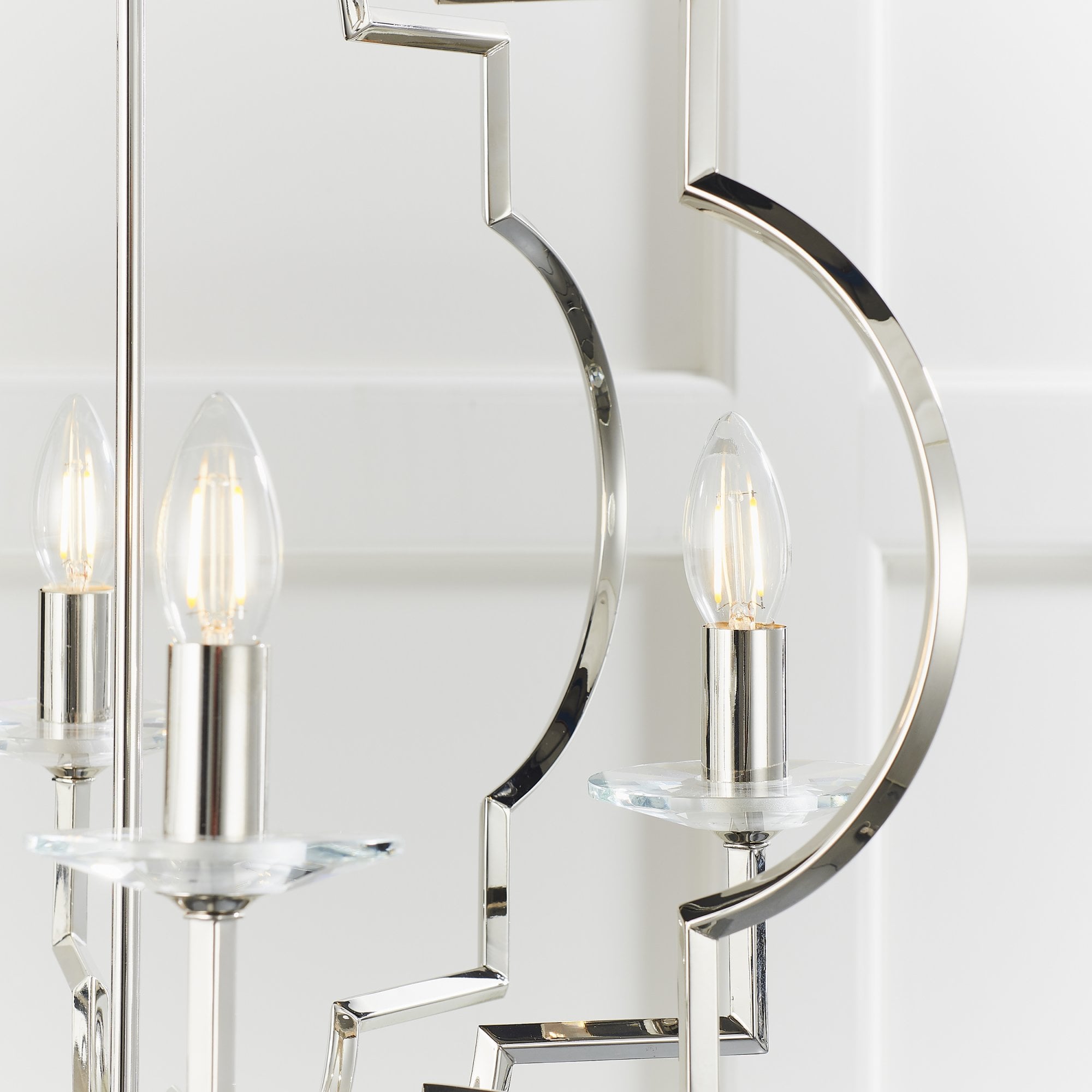 Endon Garland 4 Light Pendant - Polished Nickel Plate & Clear Crystal