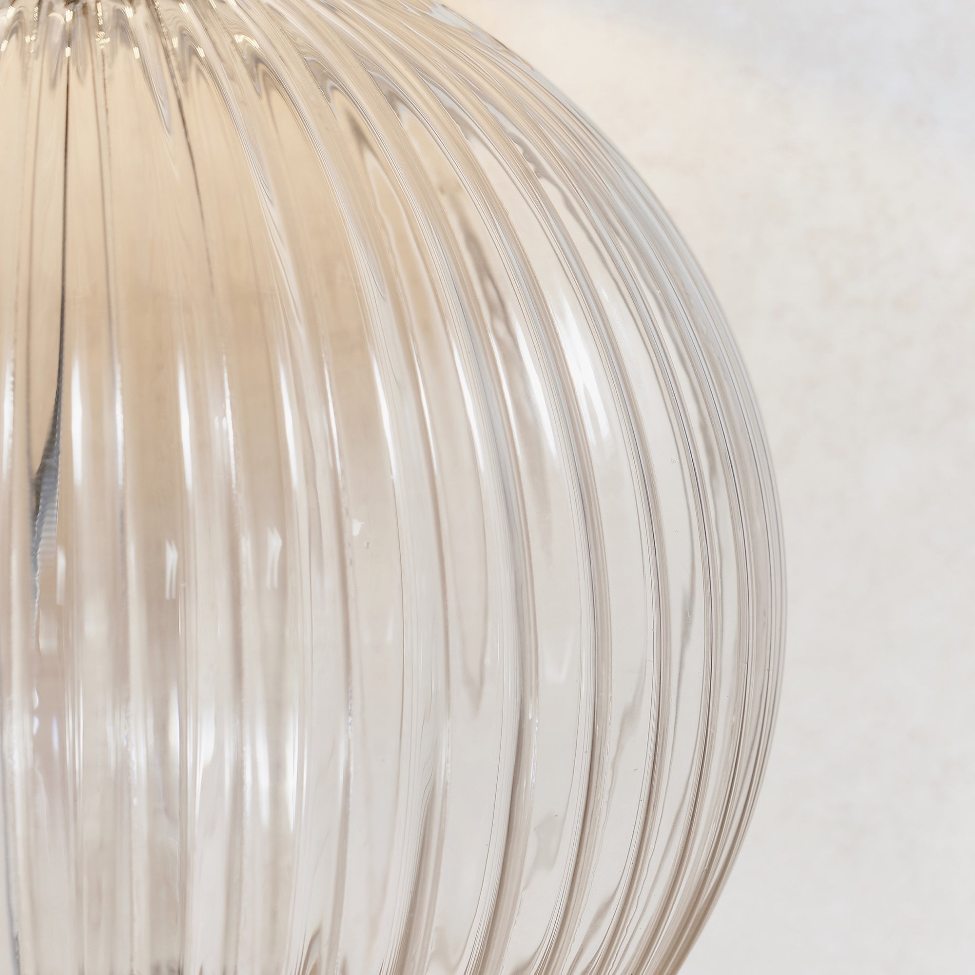 Endon Jemma Single Light Table Lamp Base - Clear Ribbed Glass & Satin Nickel Plate - Base Only
