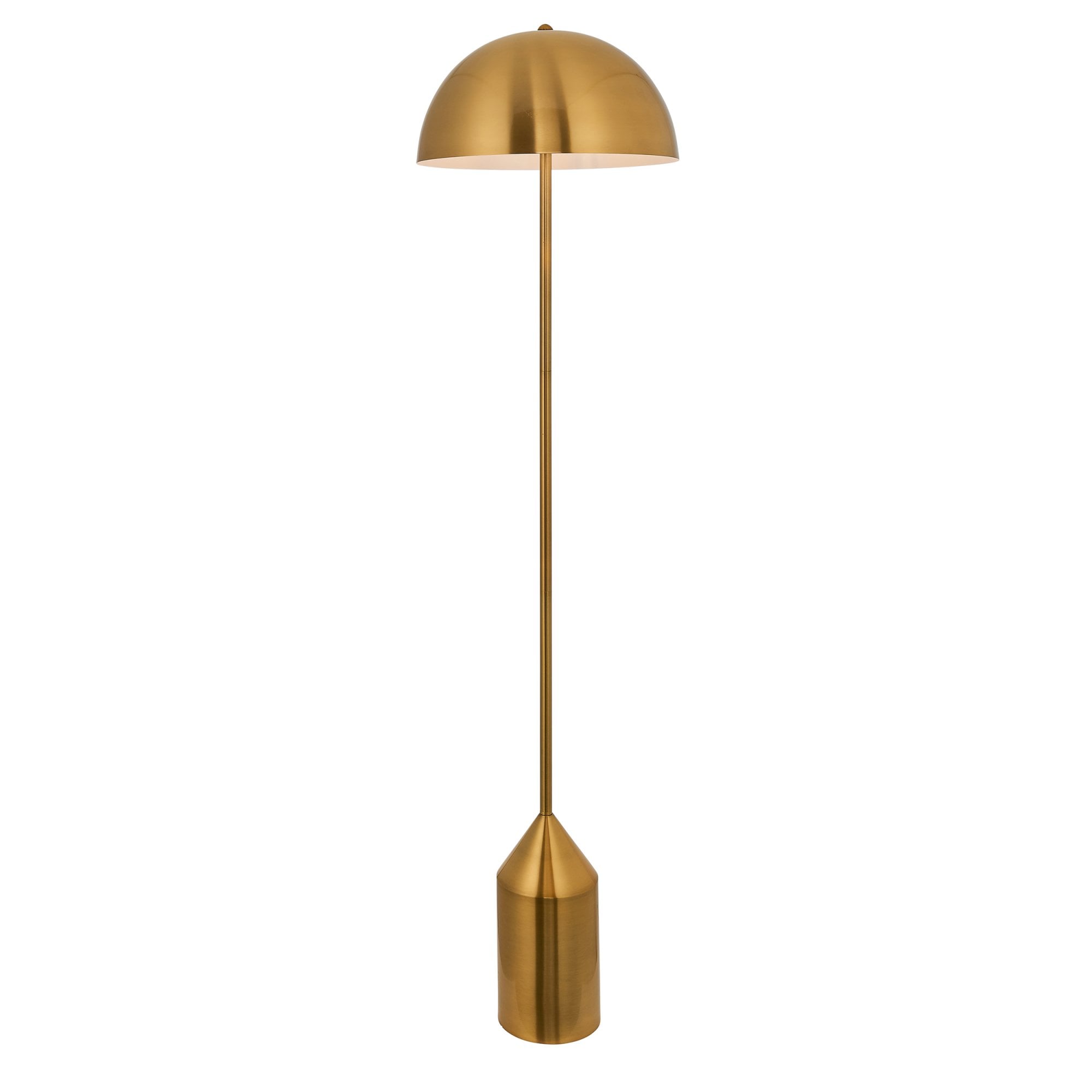Endon Nova Single Light Floor Lamp - Antique Brass Plate & Gloss White