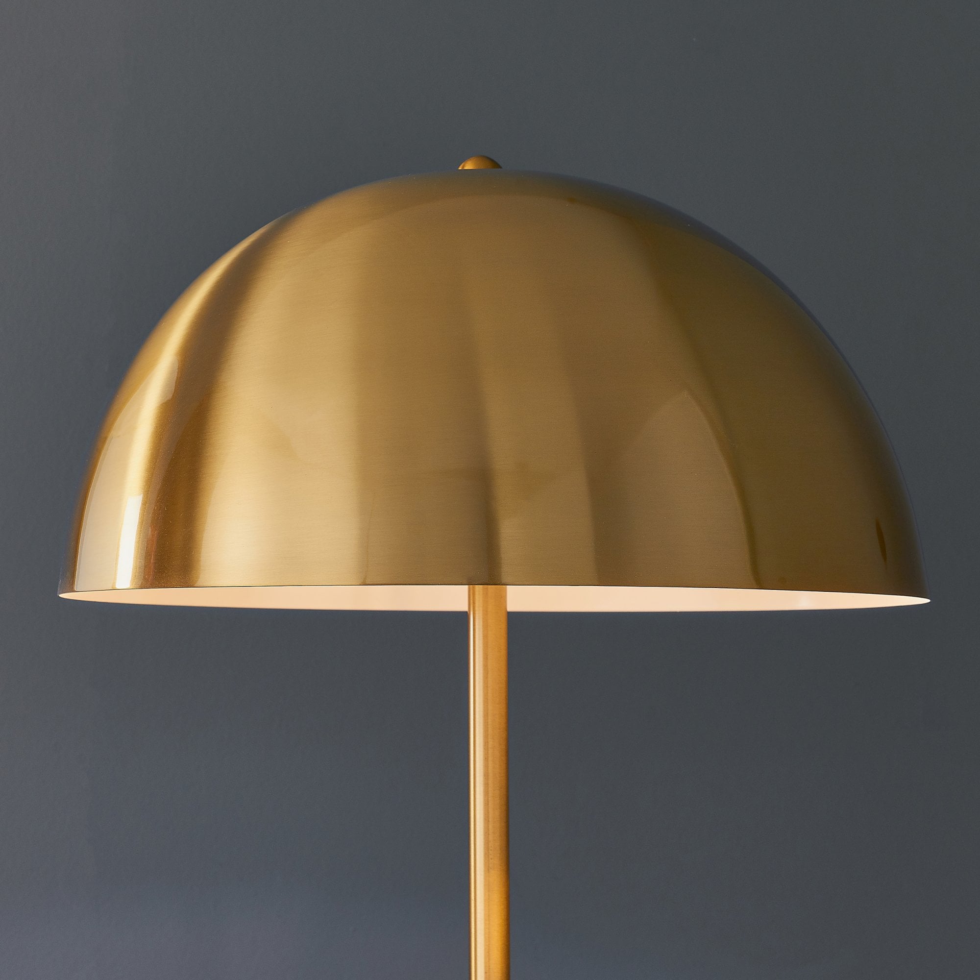 Endon Nova Single Light Floor Lamp - Antique Brass Plate & Gloss White