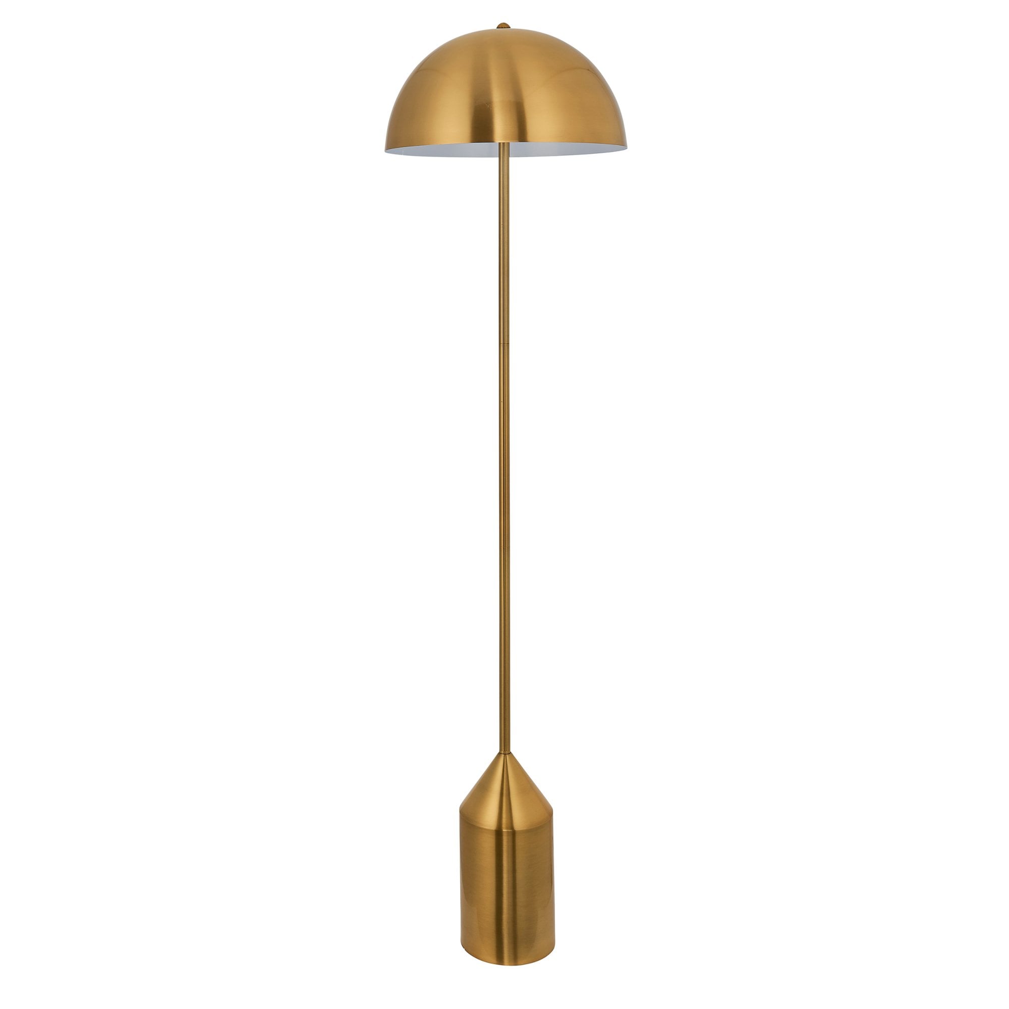 Endon Nova Single Light Floor Lamp - Antique Brass Plate & Gloss White
