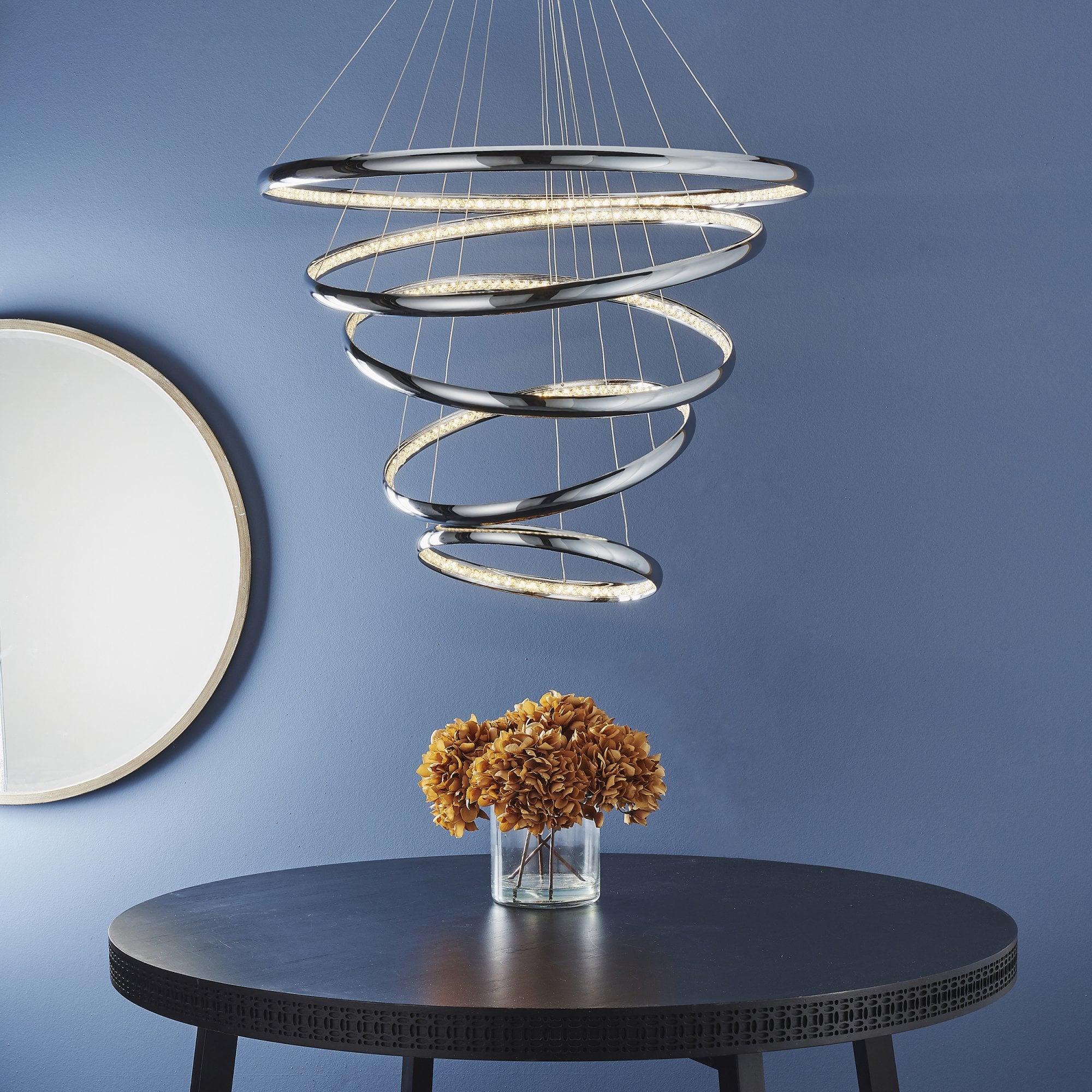 Endon Ozias 5 Light Pendant - Chrome Plate & Clear Crystal