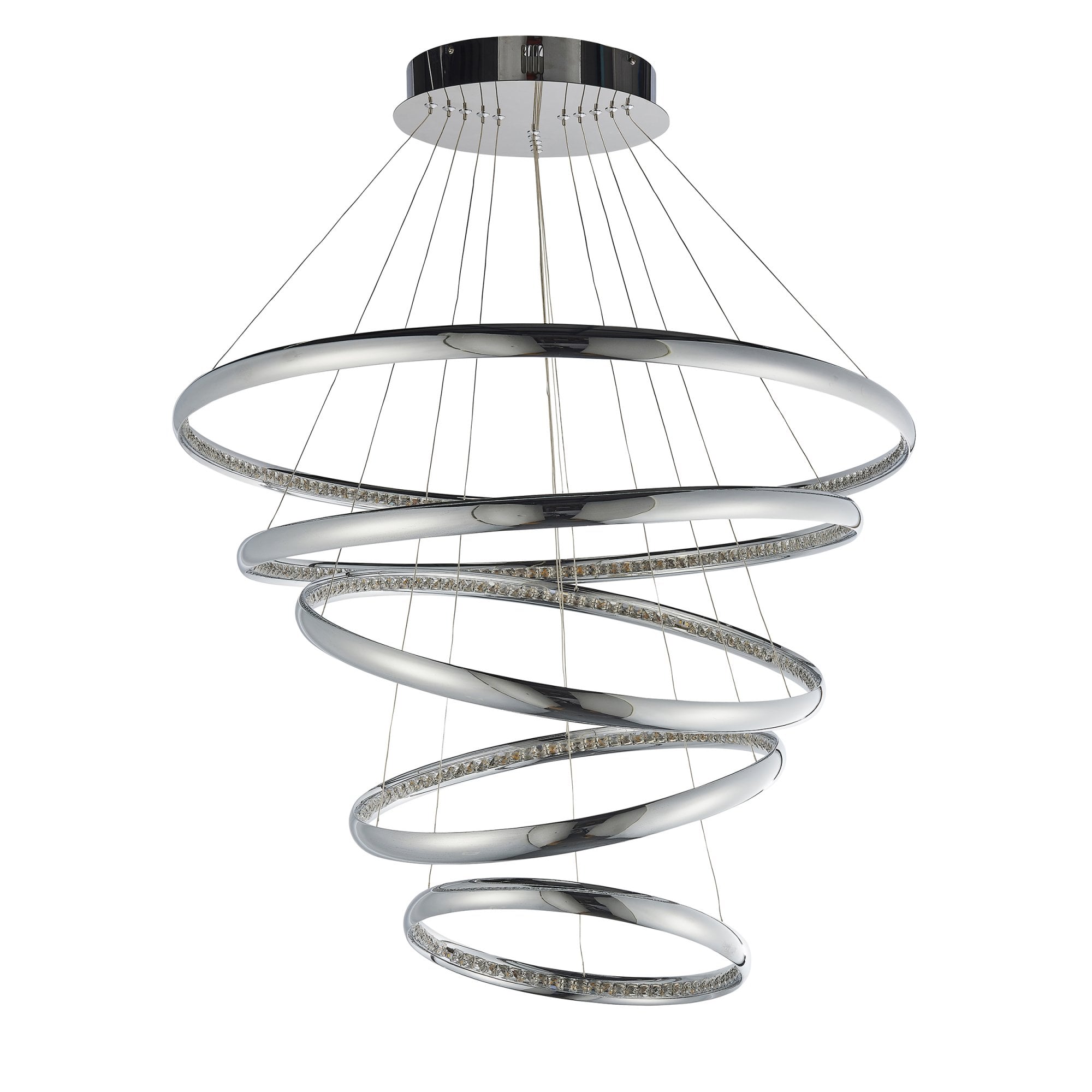 Endon Ozias 5 Light Pendant - Chrome Plate & Clear Crystal