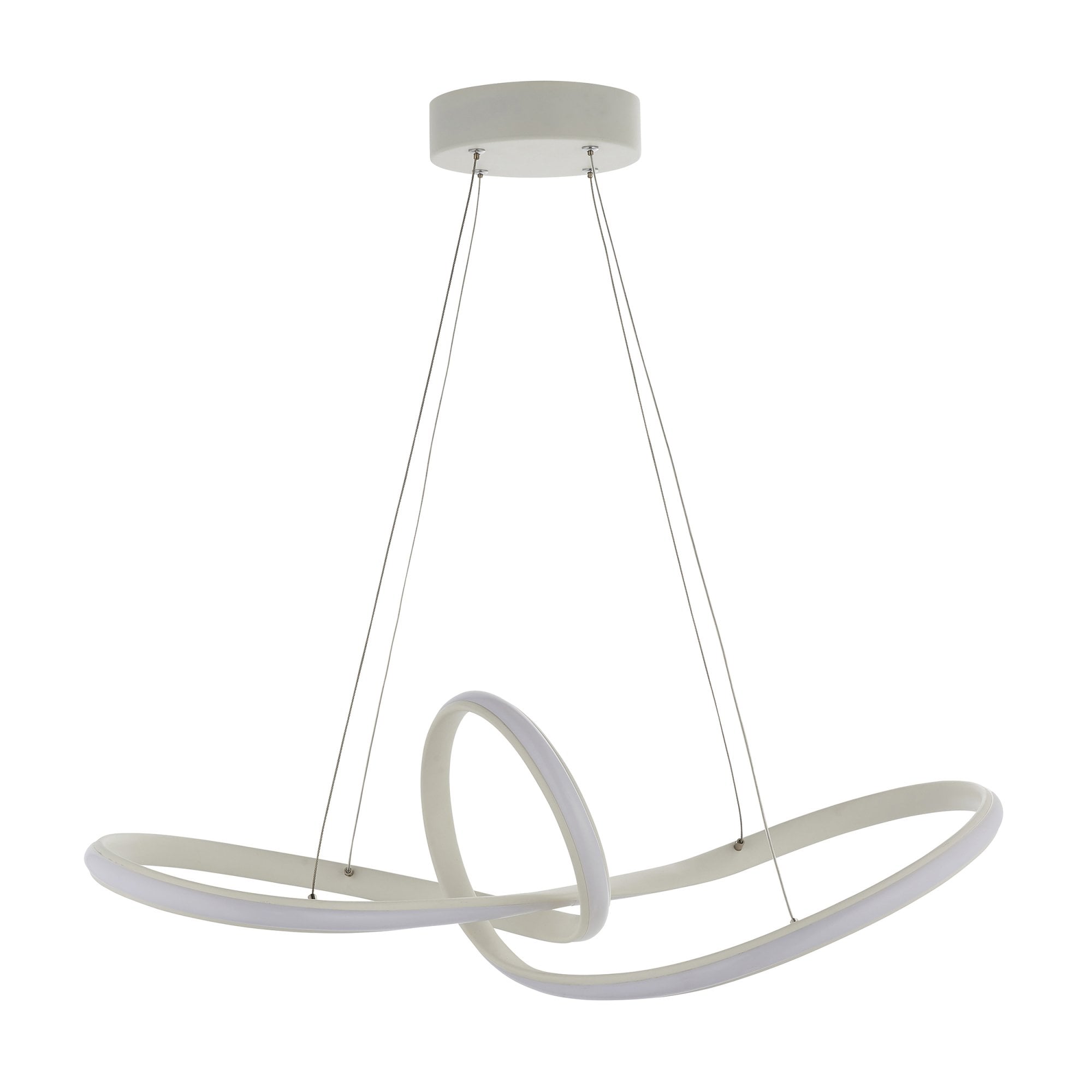 Endon Paradox Single Light Pendant - Matt White Paint & White Acrylic
