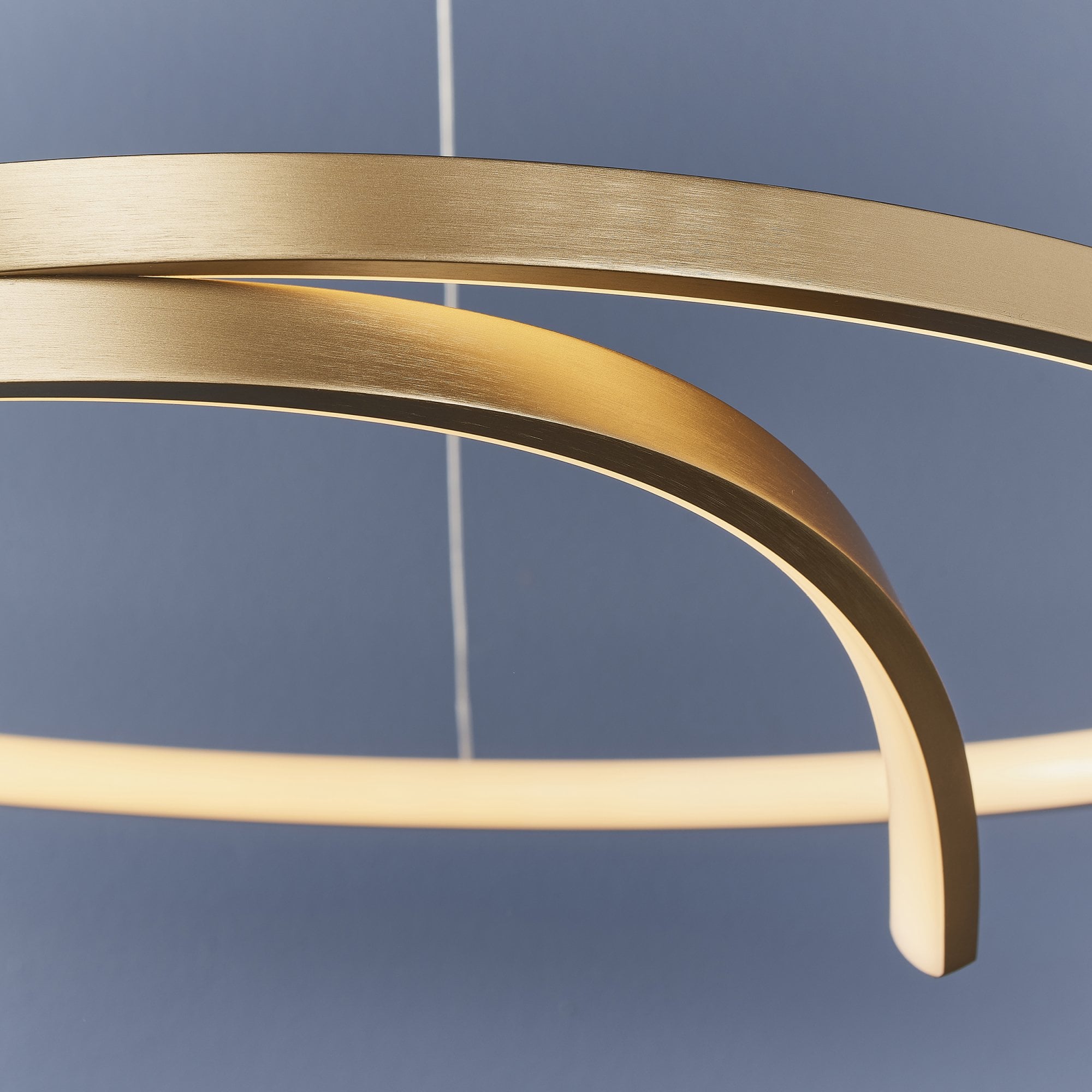 Endon Rafe Single Light Pendant - Brushed Gold Plated Finish & White Silicone