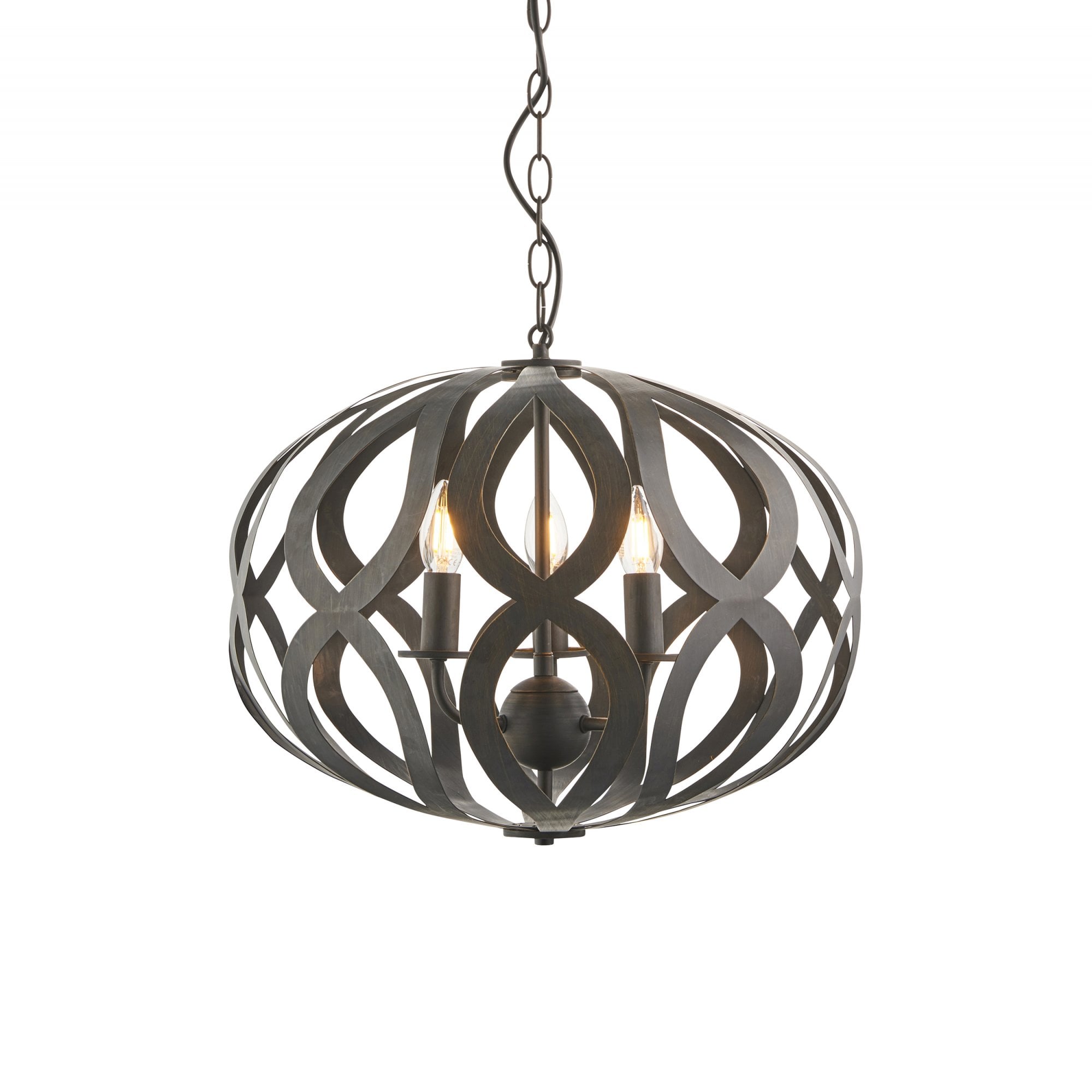 Endon Sirolo 3 Light Pendant - Antique Brushed Bronze Paint