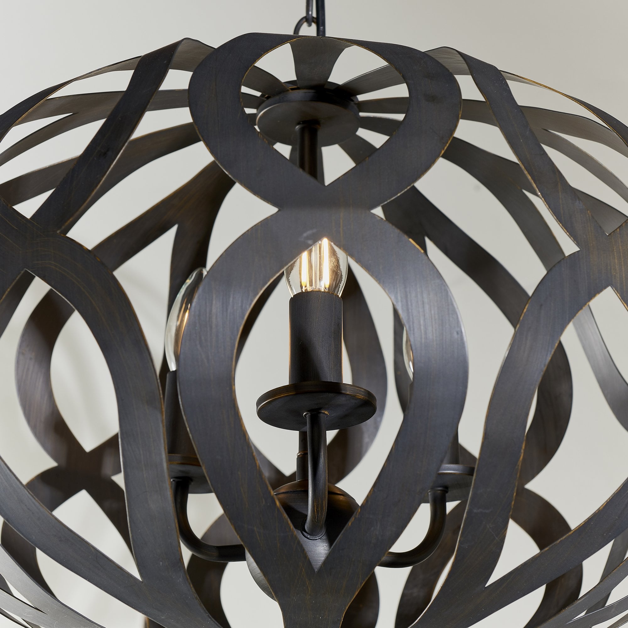Endon Sirolo 3 Light Pendant - Antique Brushed Bronze Paint
