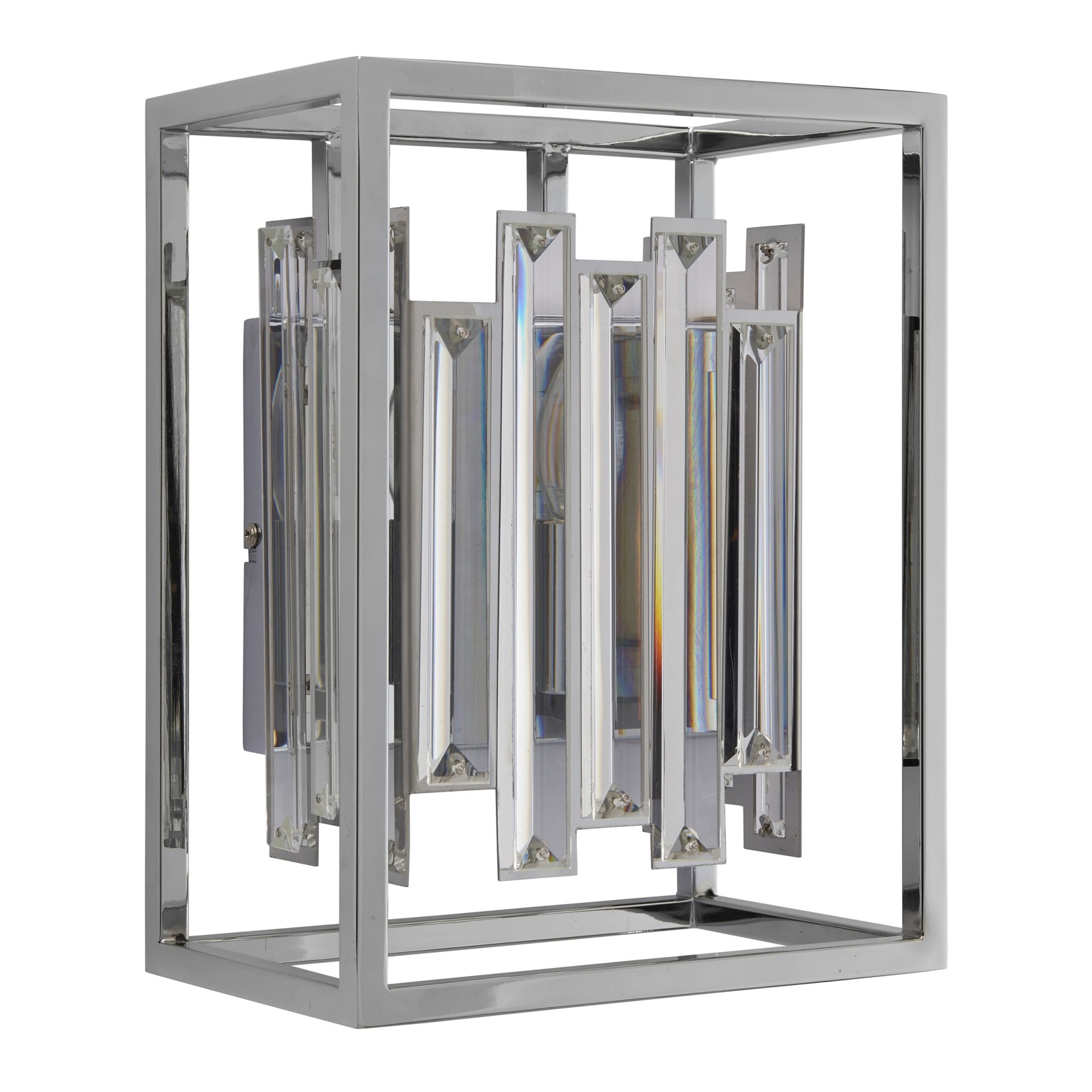 Endon Acadia Single Light Wall Light - Clear Crystal & Chrome Plate