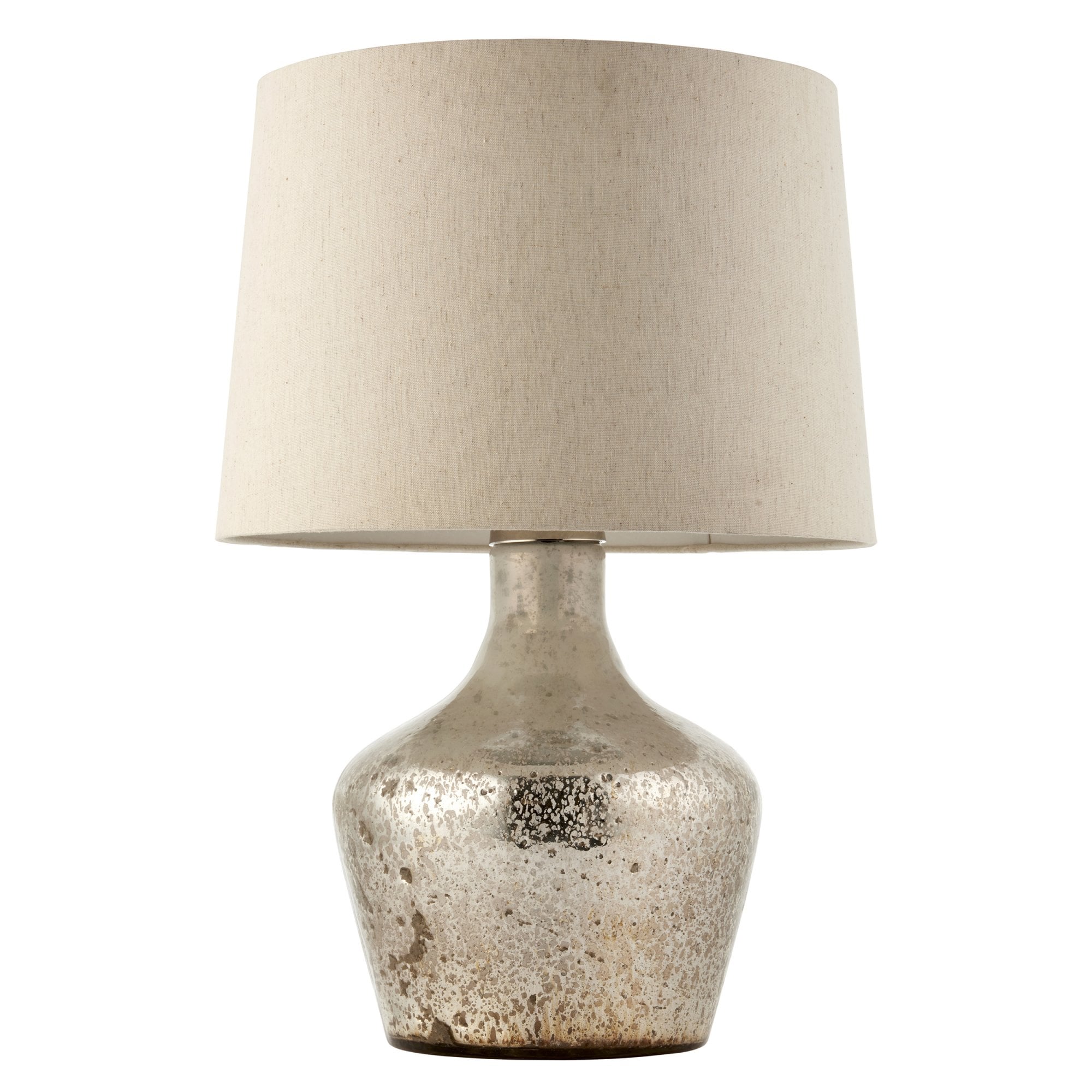 Endon Meteora Single Light Table Lamp - Pearl Ombre Foil & Vintage White Linen
