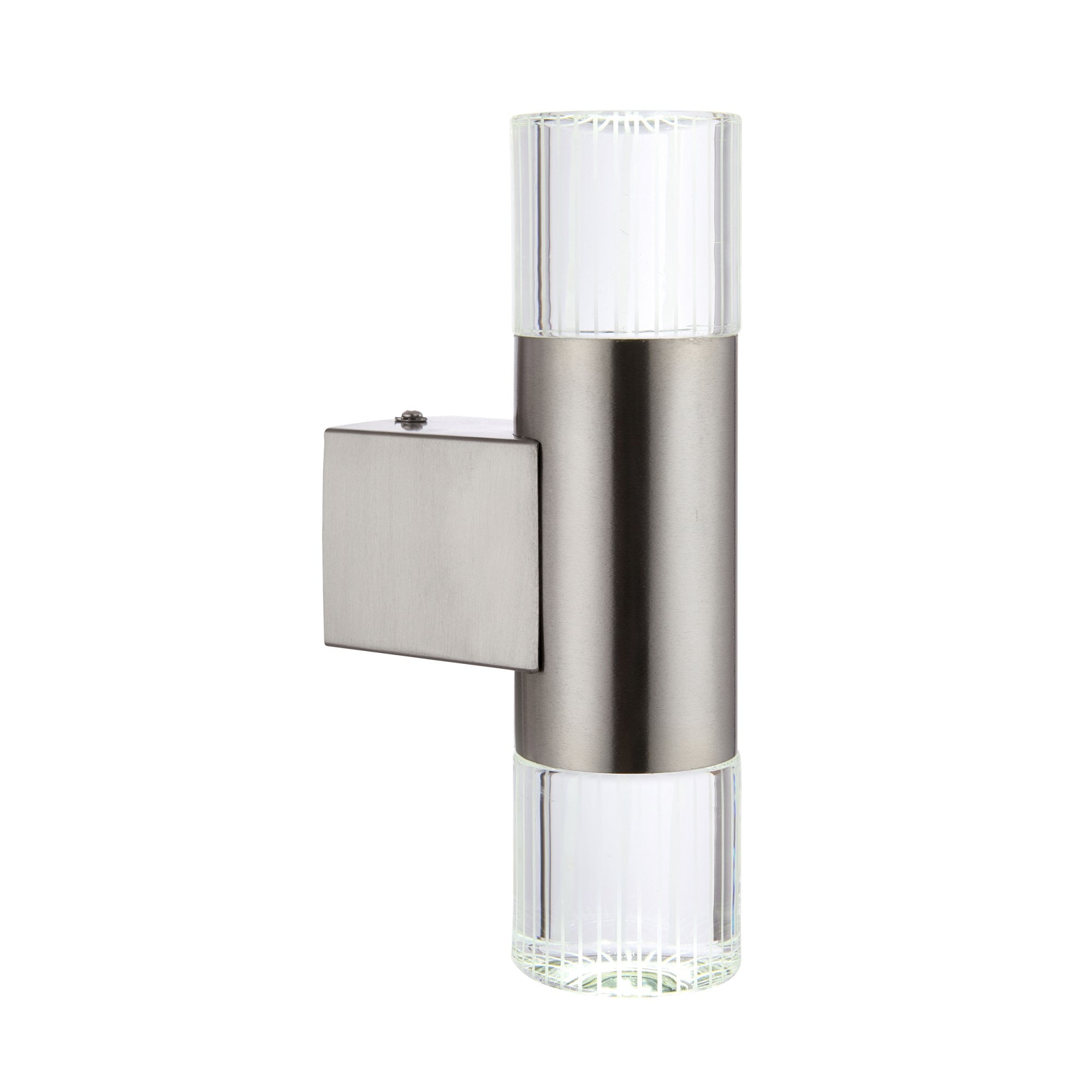 Endon Grant 2 Light Wall Light - Polished Stainless Steel & Clear Crystal