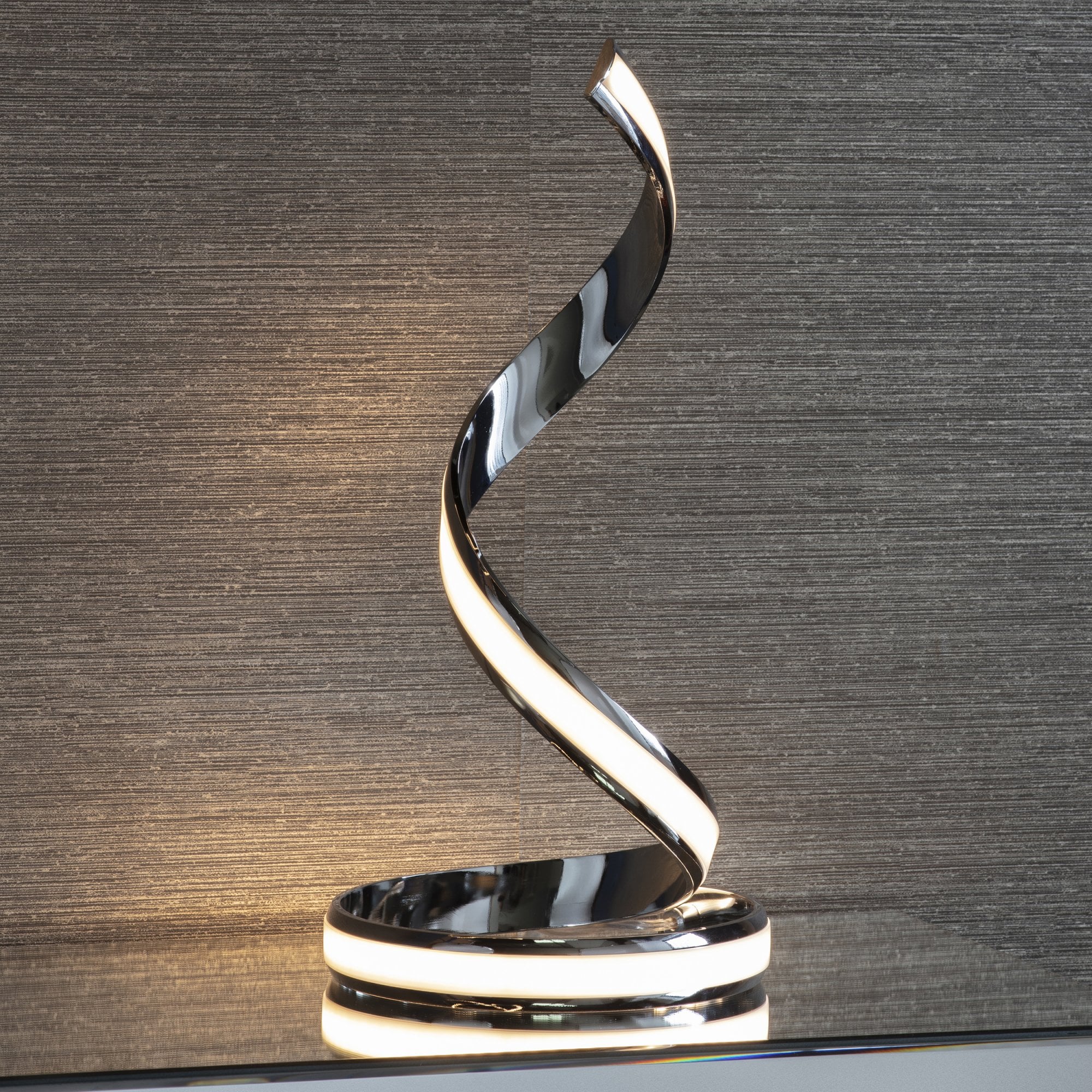 Endon Aria Table Lamp - Chrome Plate & White Acrylic