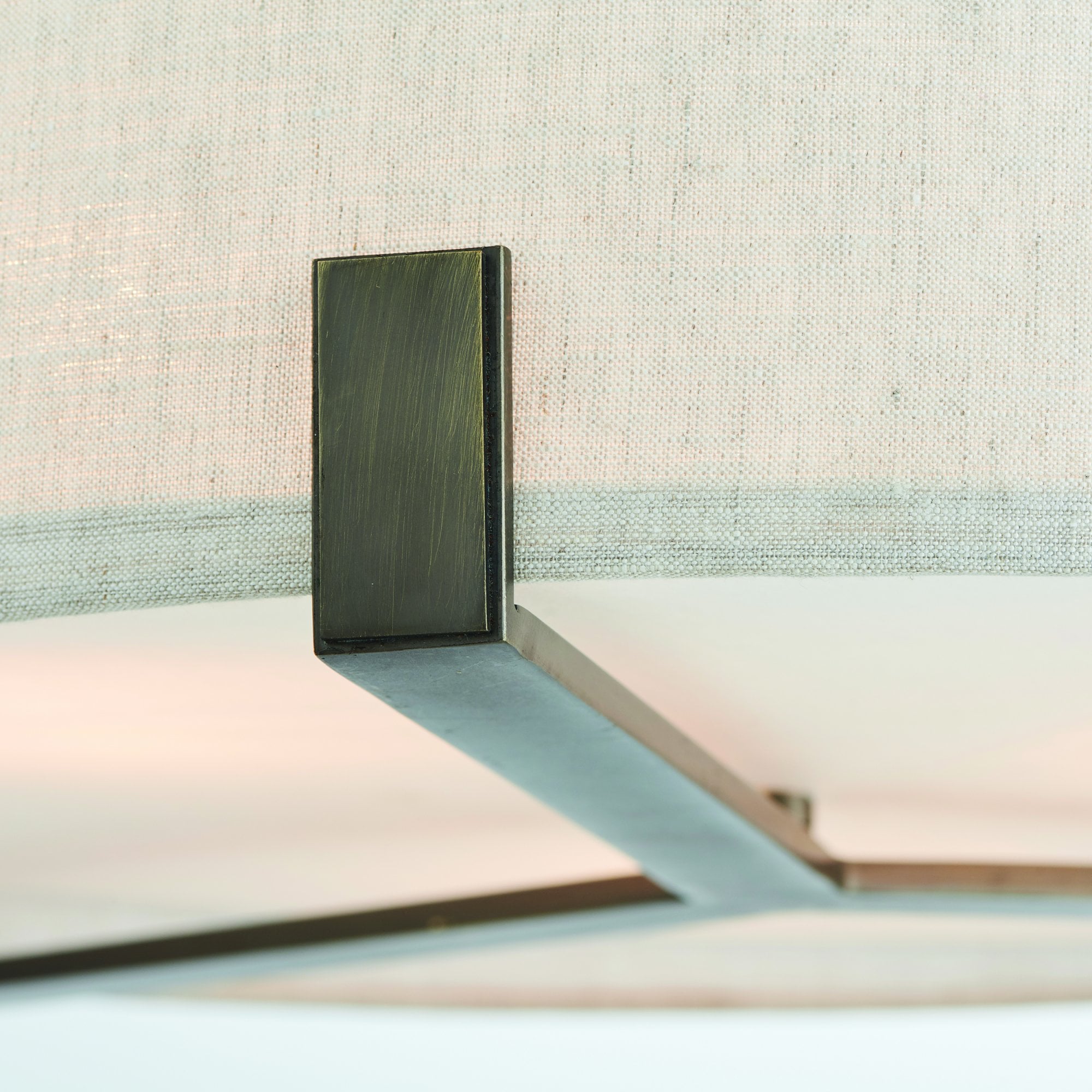 Endon Hayfield 3 Light Pendant - Brushed Bronze Plate & Neutral Linen