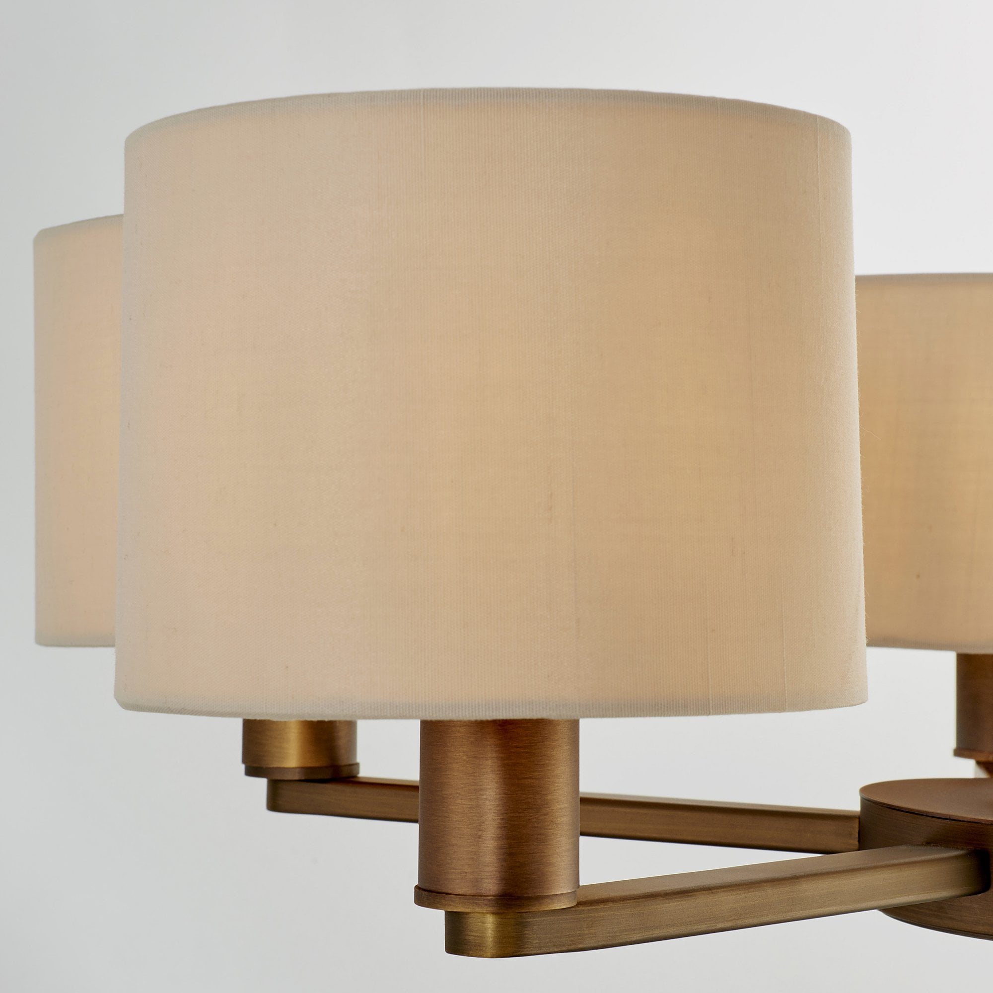 Endon Daley 5 Light Arm Pendant - Antique Bronze Plate & Marble Fabric