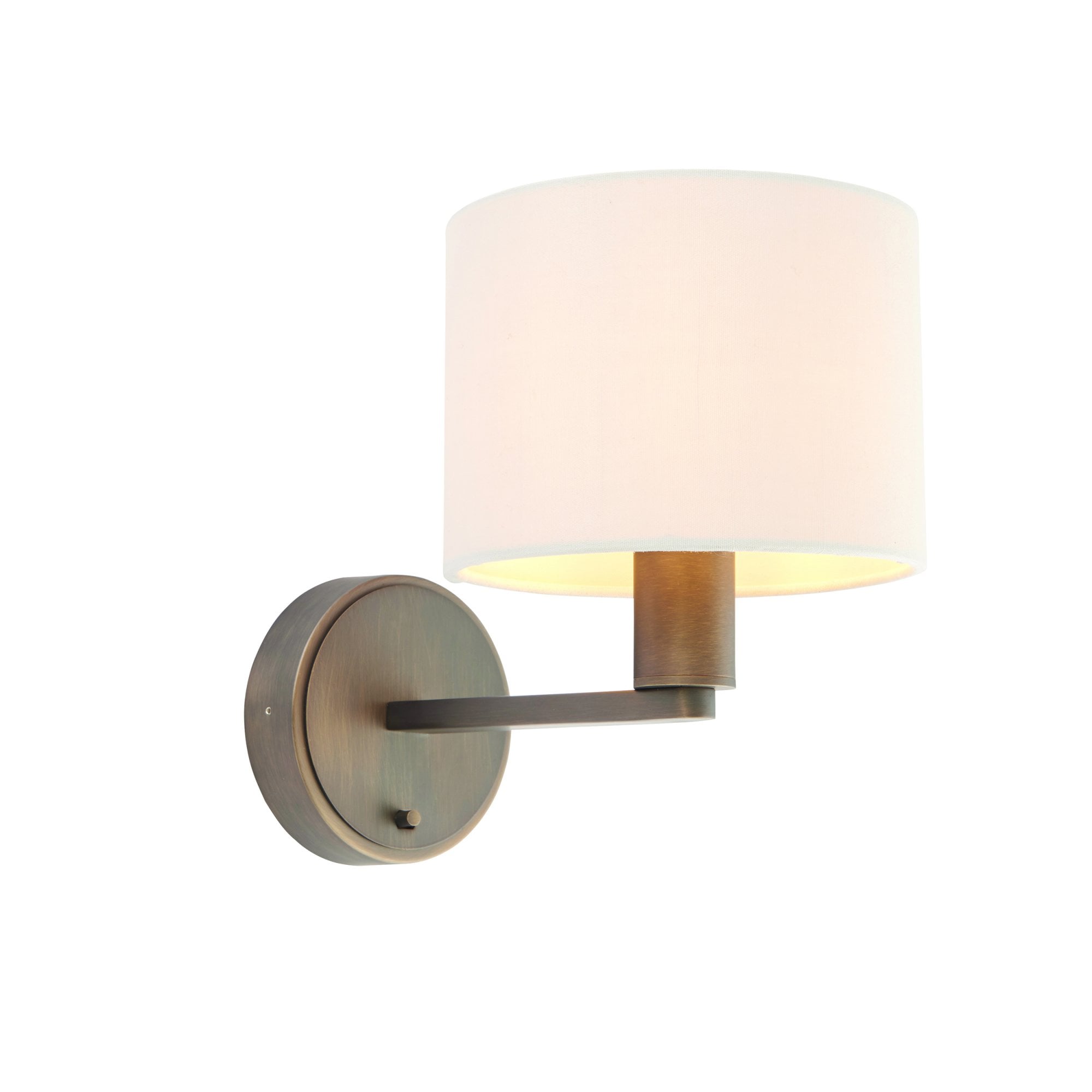 Endon Daley Single Light Wall Light -Antique Bronze Plate & Marble Fabric