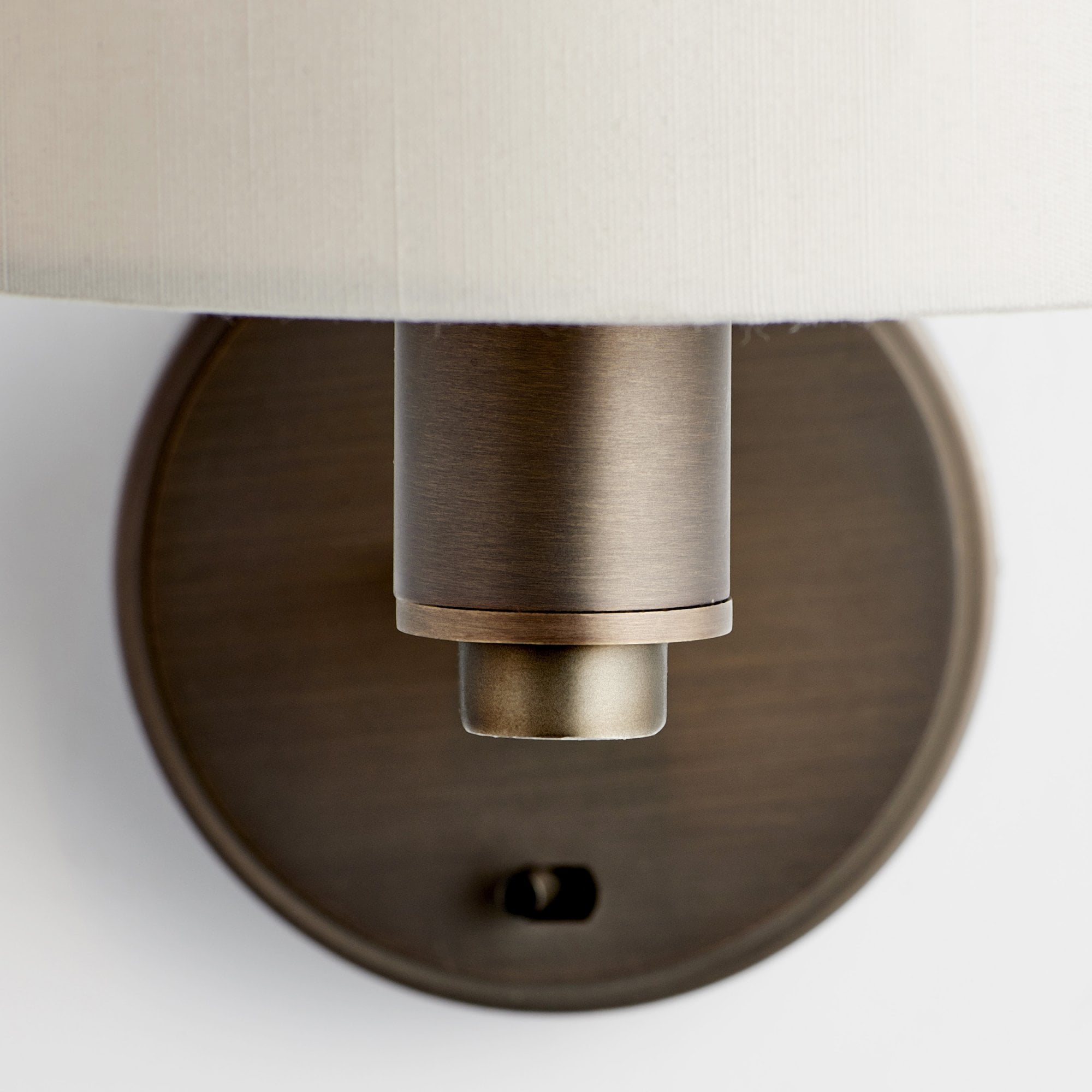 Endon Daley Single Light Wall Light -Antique Bronze Plate & Marble Fabric