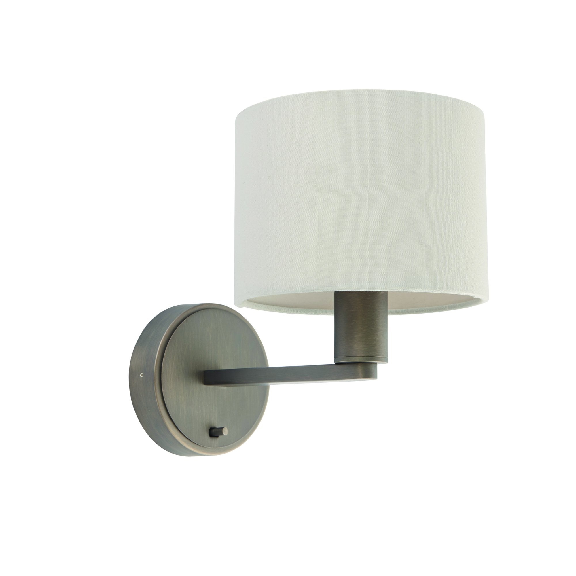 Endon Daley Single Light Wall Light -Antique Bronze Plate & Marble Fabric