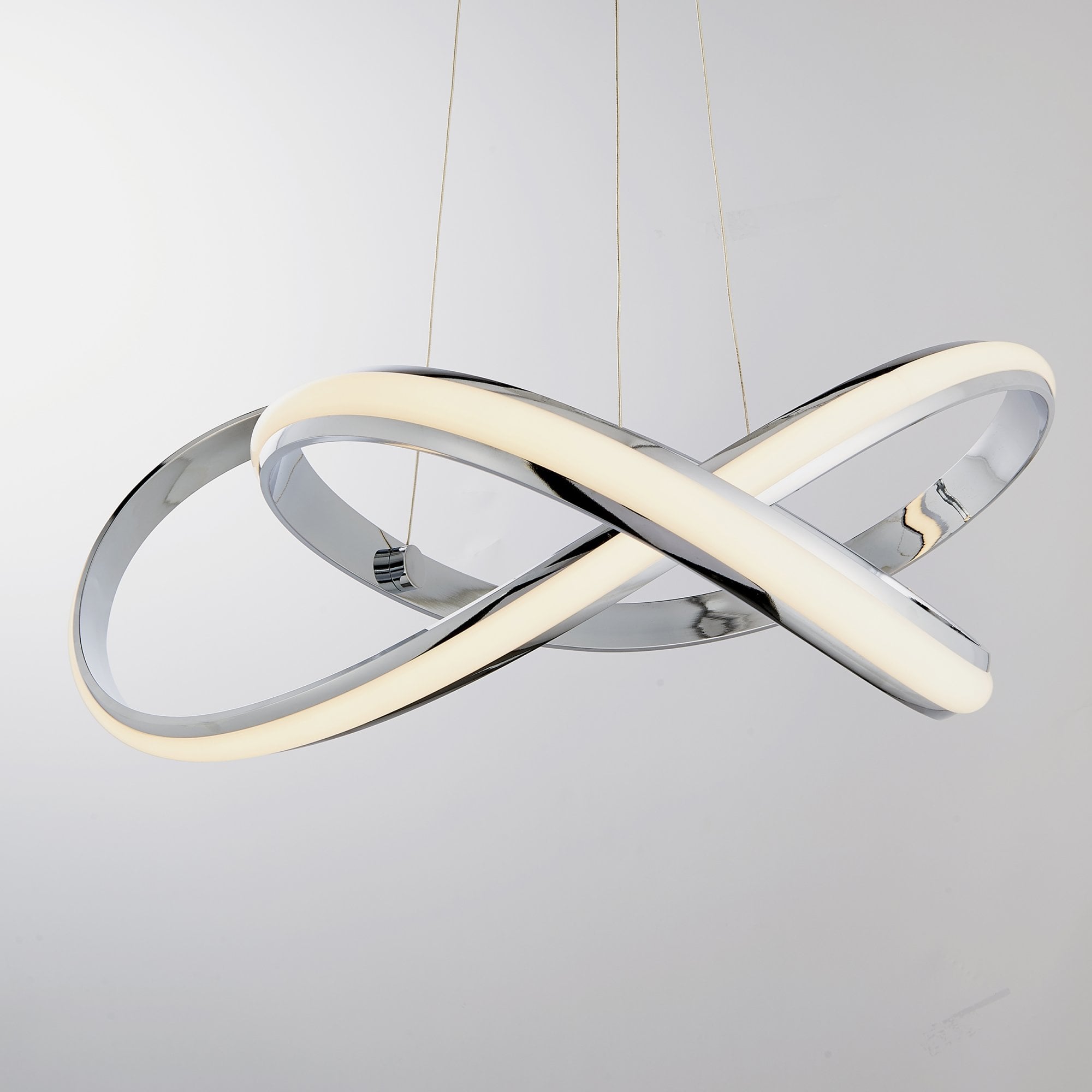 Endon Aria Single Light Pendant - Chrome Plate & White Silicone