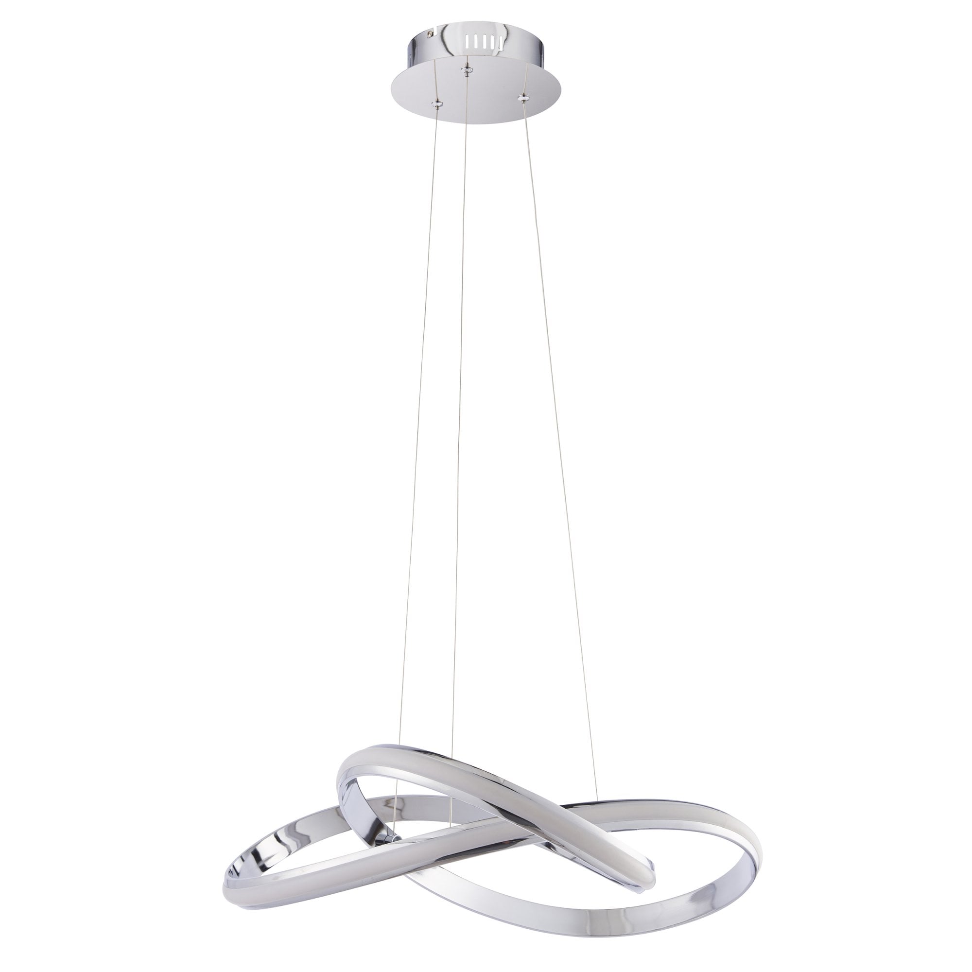 Endon Aria Single Light Pendant - Chrome Plate & White Silicone