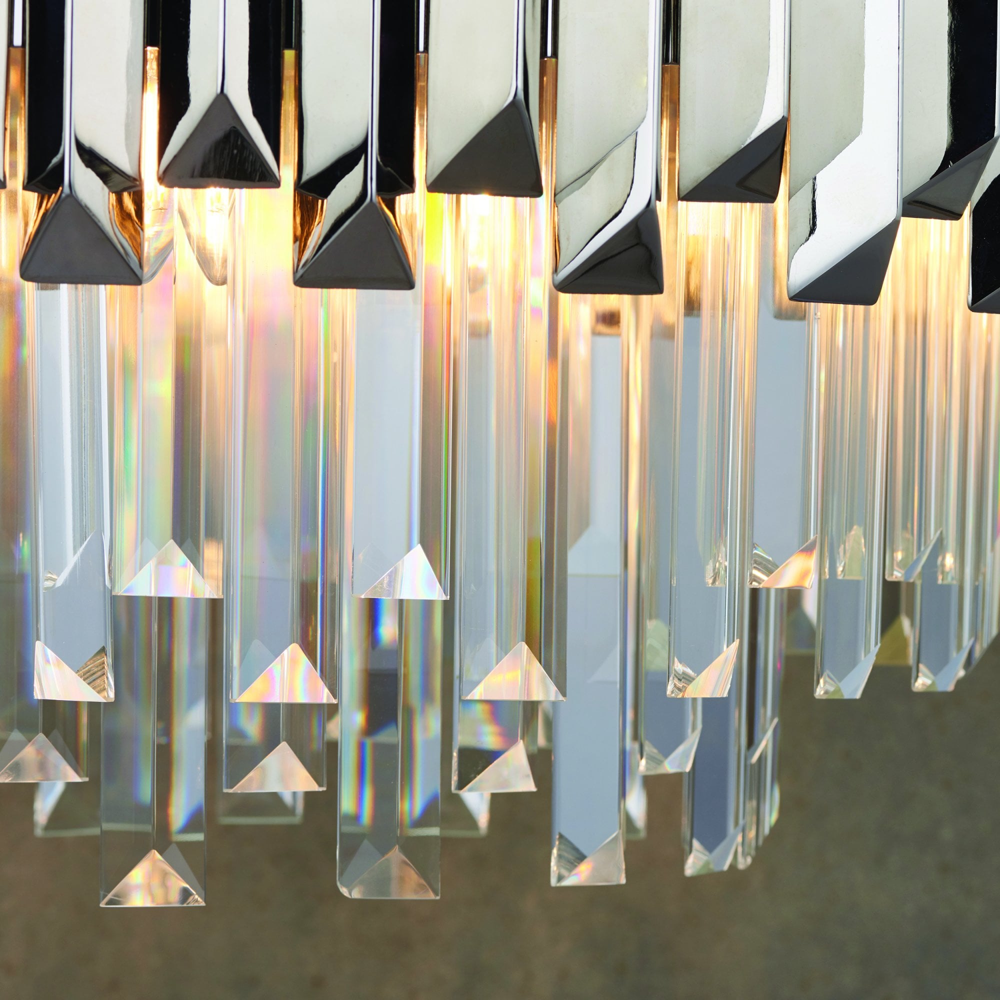 Endon Valetta 6 Light Pendant - Clear Crystal & Polished Stainless Steel